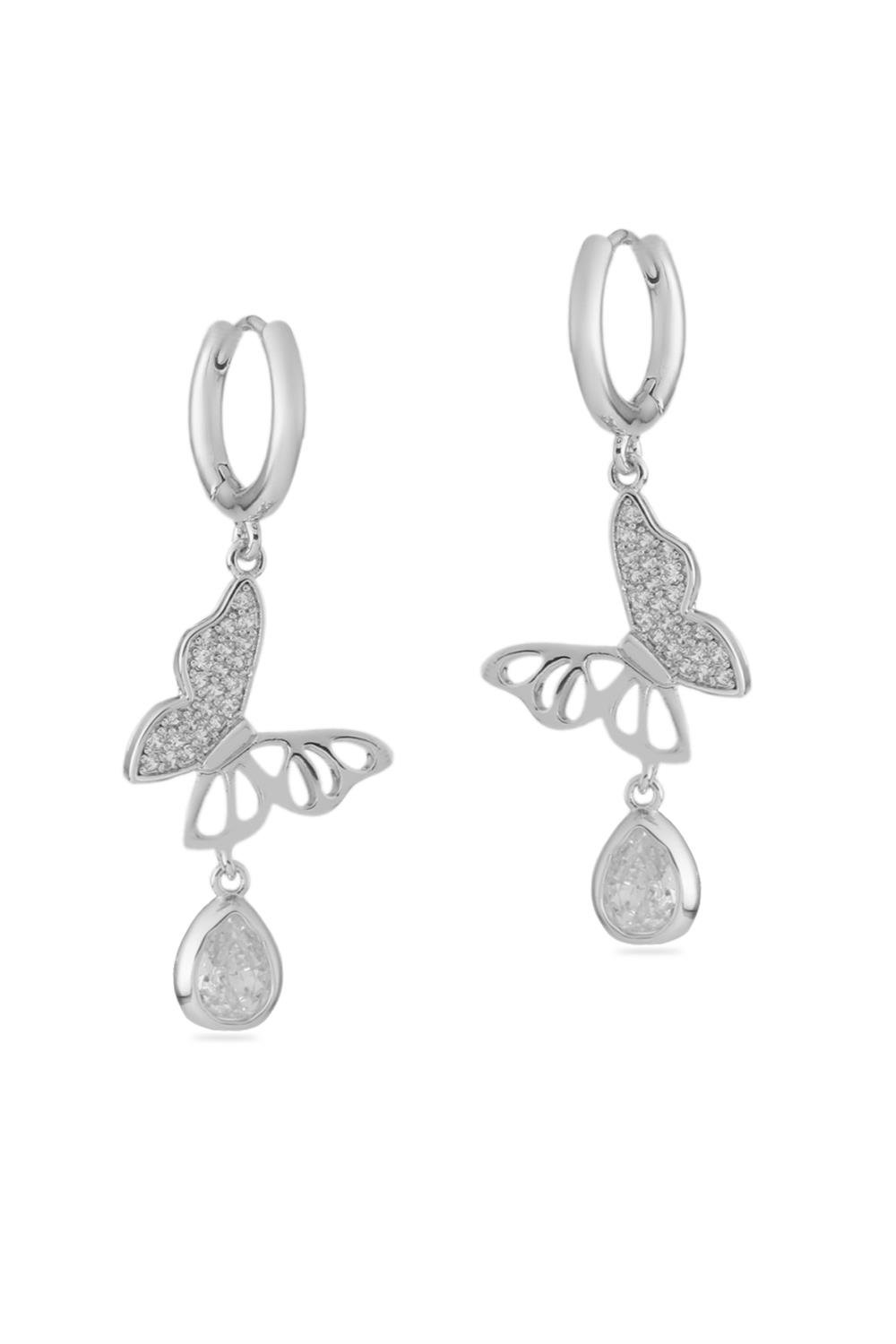VIP Taşlı Küpe Silver