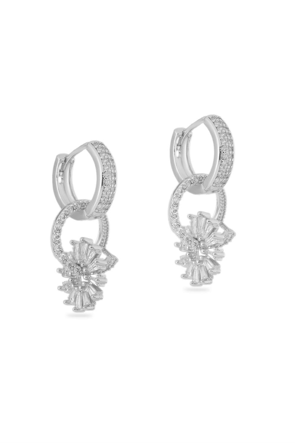 VIP Taşlı Küpe Silver
