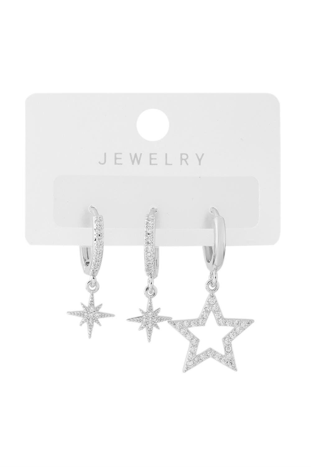 Vip Üçlü Küpe Silver
