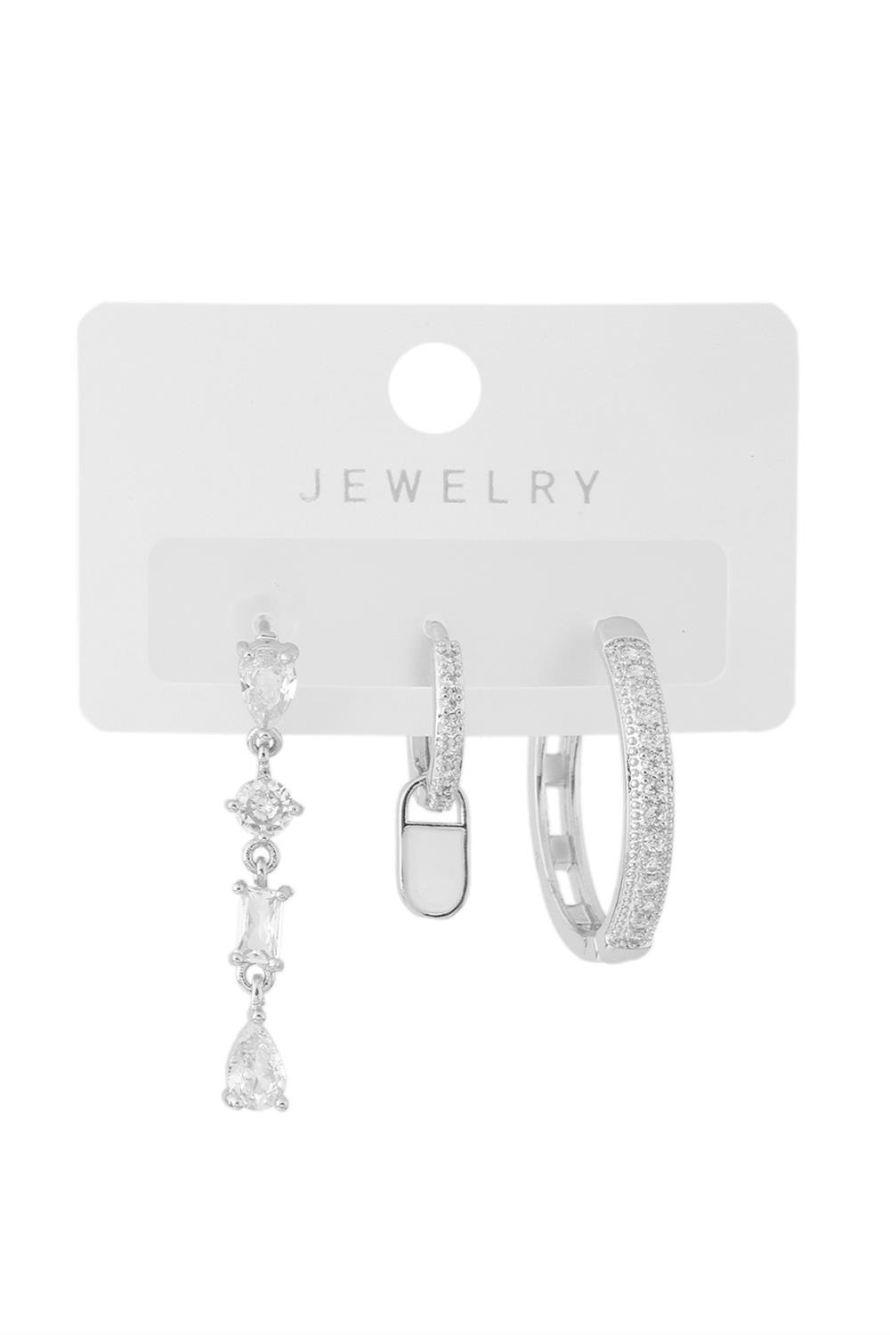 Vip Üçlü Küpe Silver