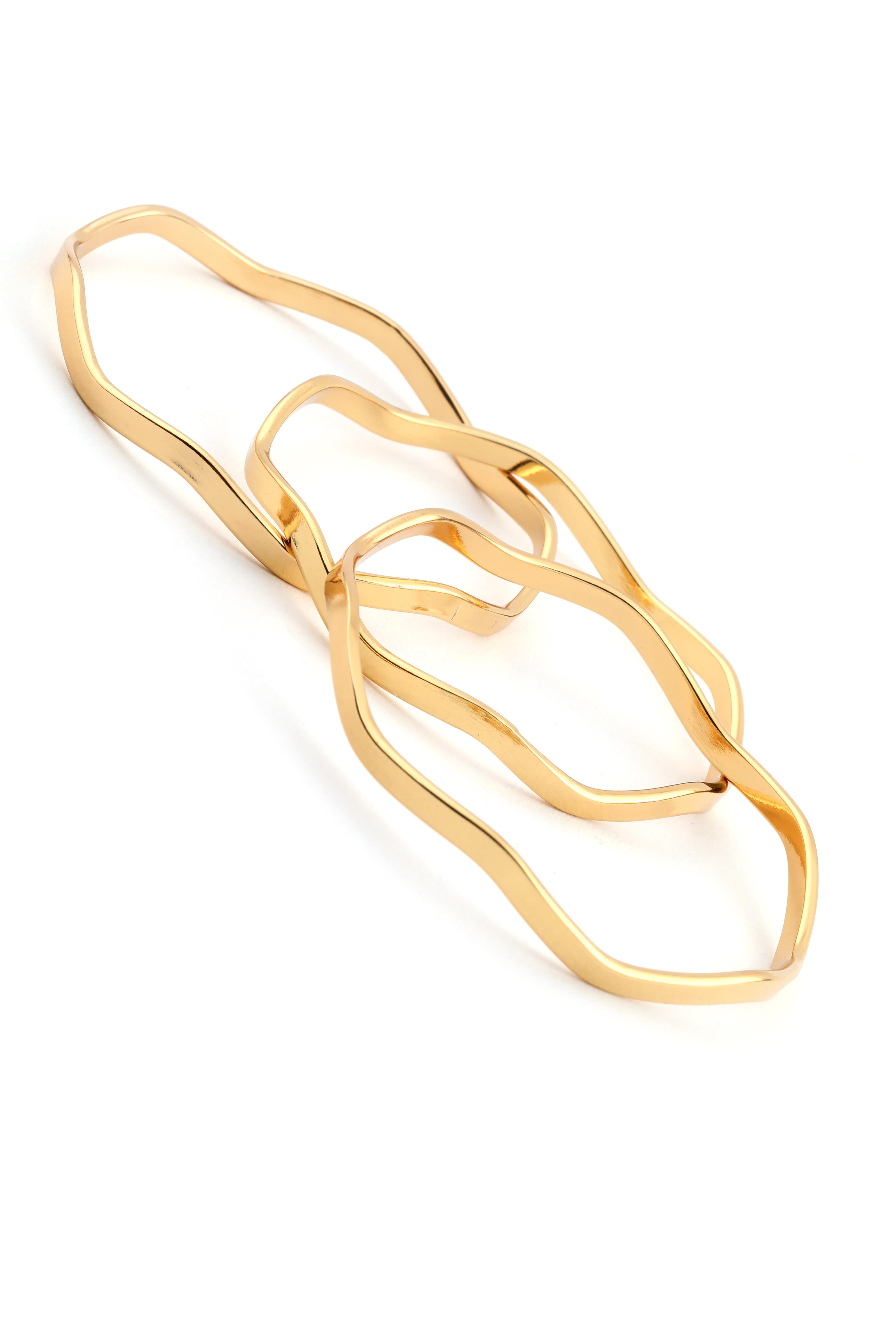 Zigzag Ajda Bileklik Gold 65mm
