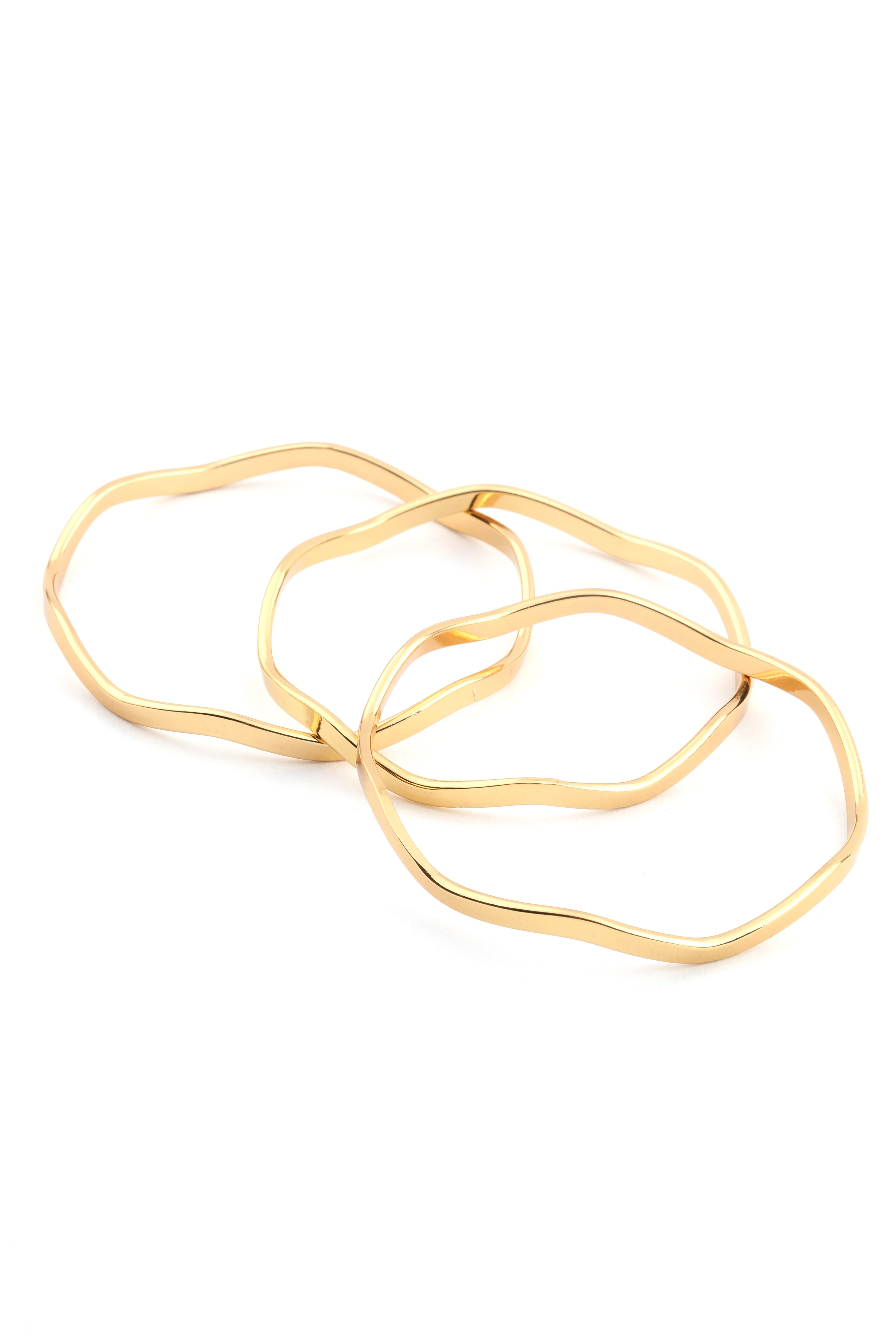 Zigzag Ajda Bileklik Gold 65mm