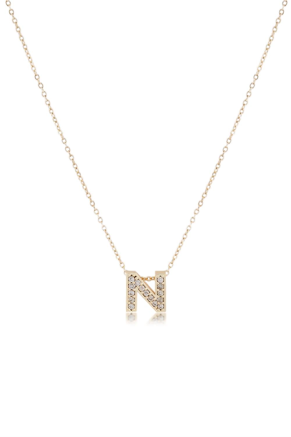 Zirkon Harf Kolye GOLD 