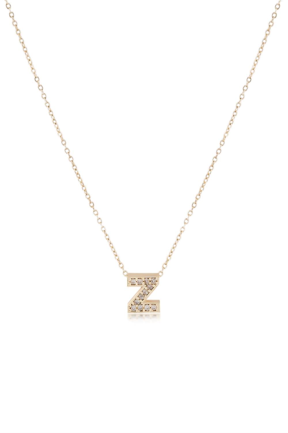 Zirkon Harf Kolye GOLD 