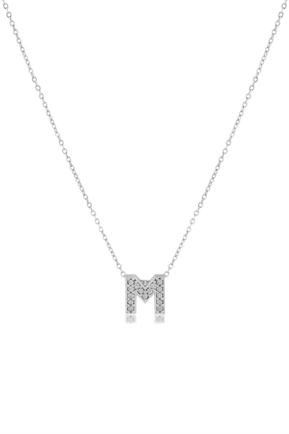 Zirkon Harf Kolye SILVER 