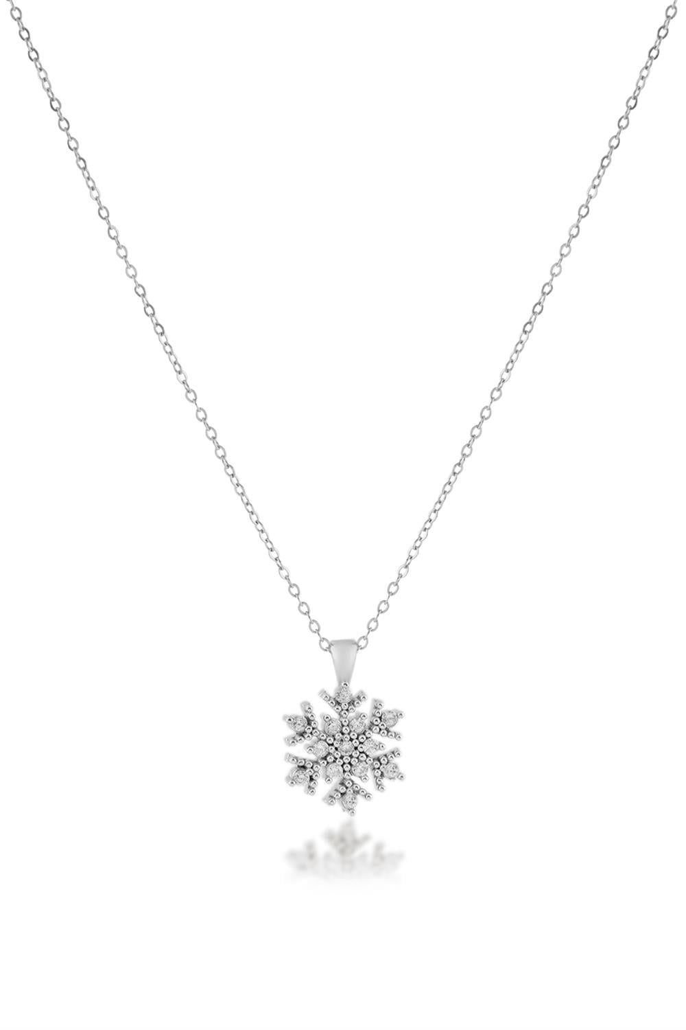 Zirkon Kar Tanesi Kolye SILVER 45cm