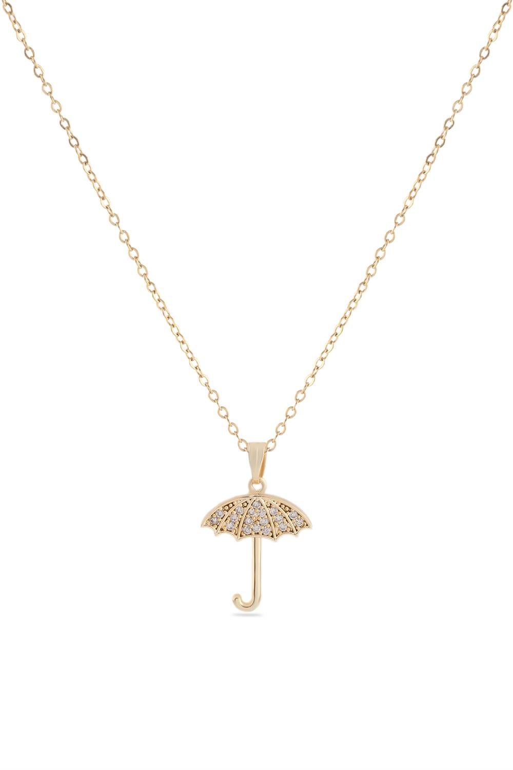 Zirkon Kolye Gold 45 cm