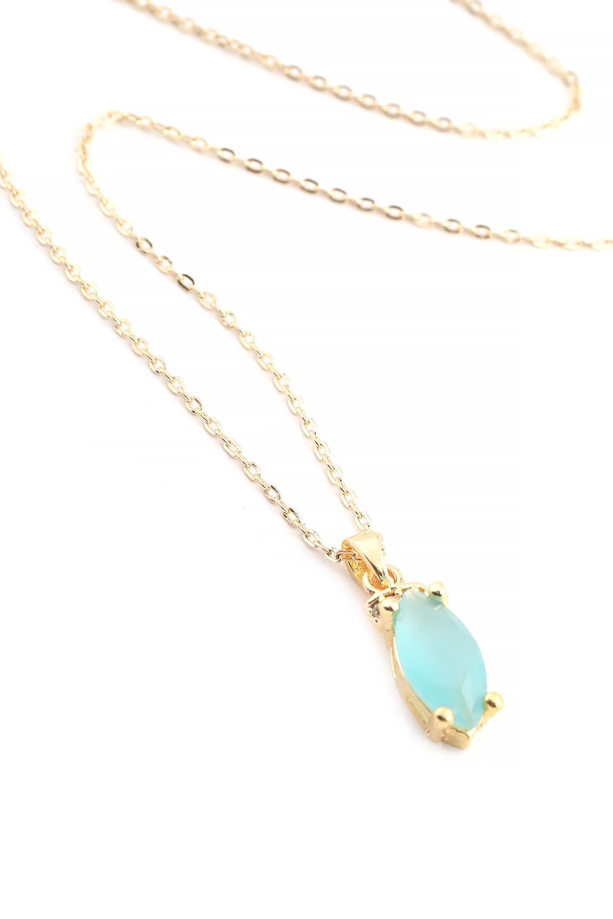 Zirkon Kolye Gold 45 cm
