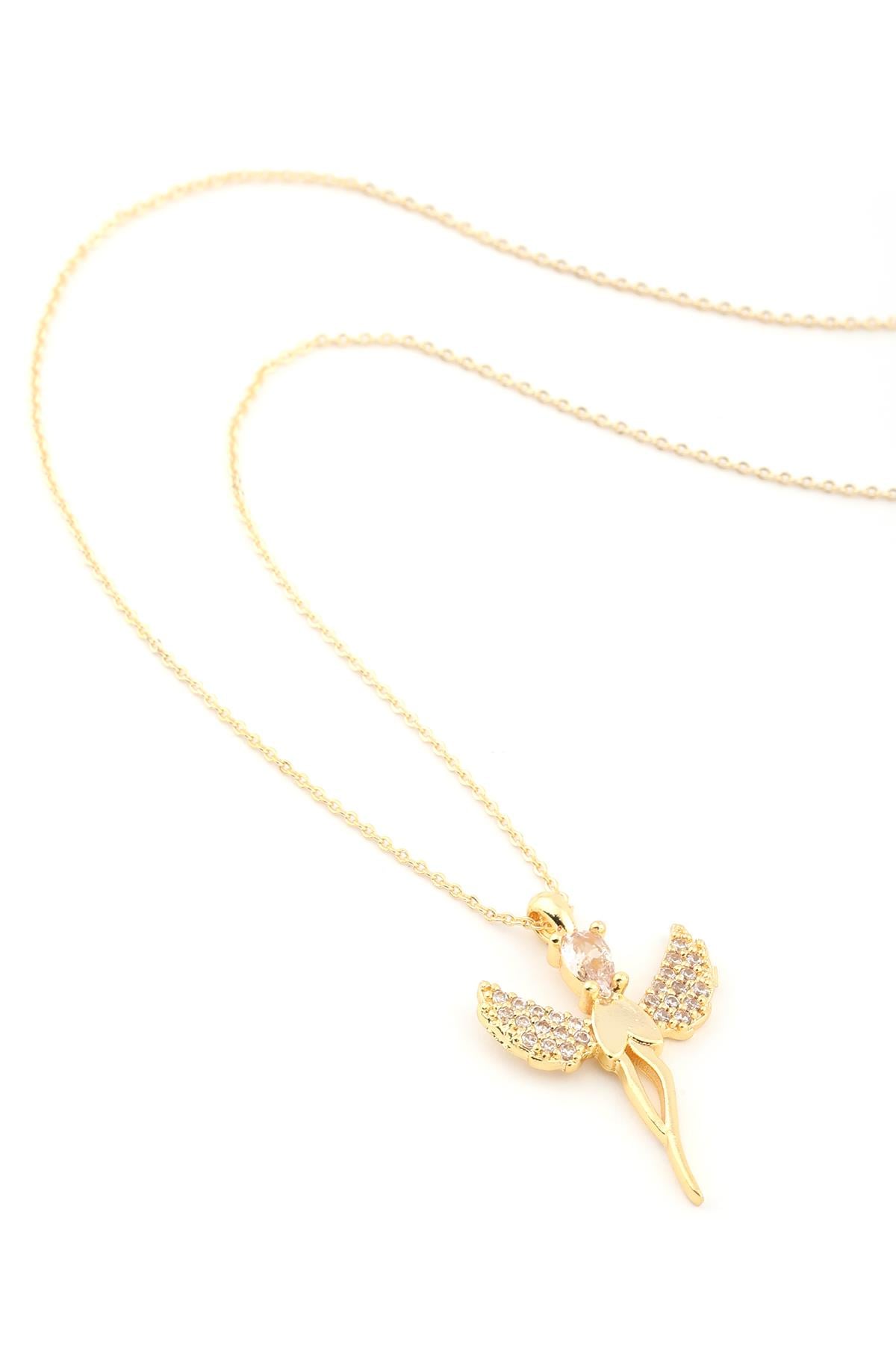 Zirkon Kolye Gold 45cm