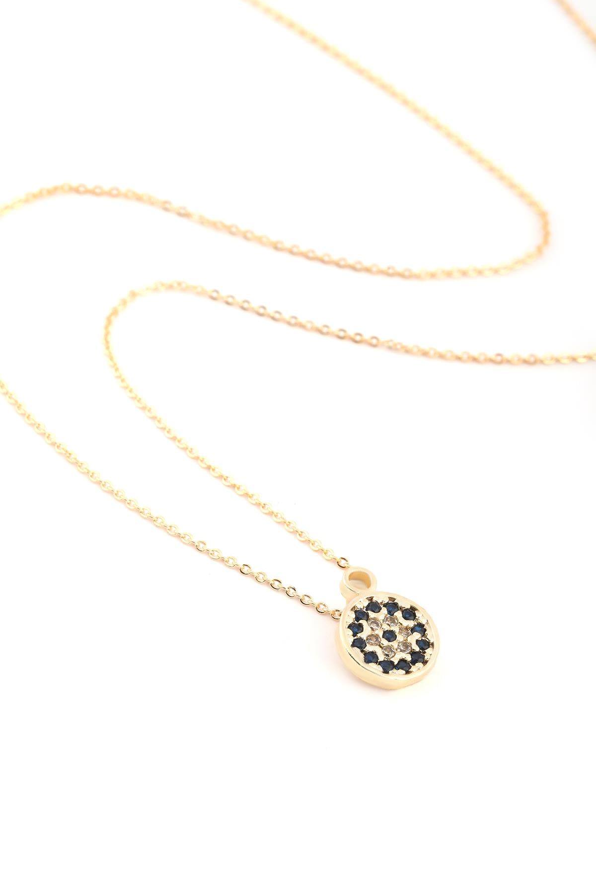 Zirkon Kolye Gold 45cm
