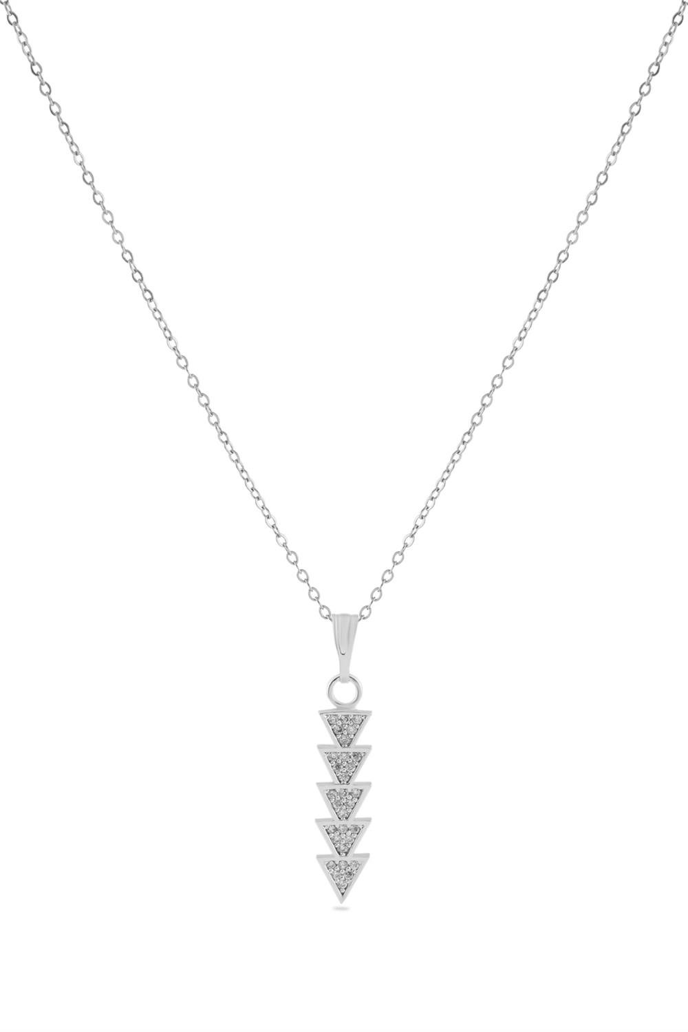 Zirkon Kolye SILVER 45cm