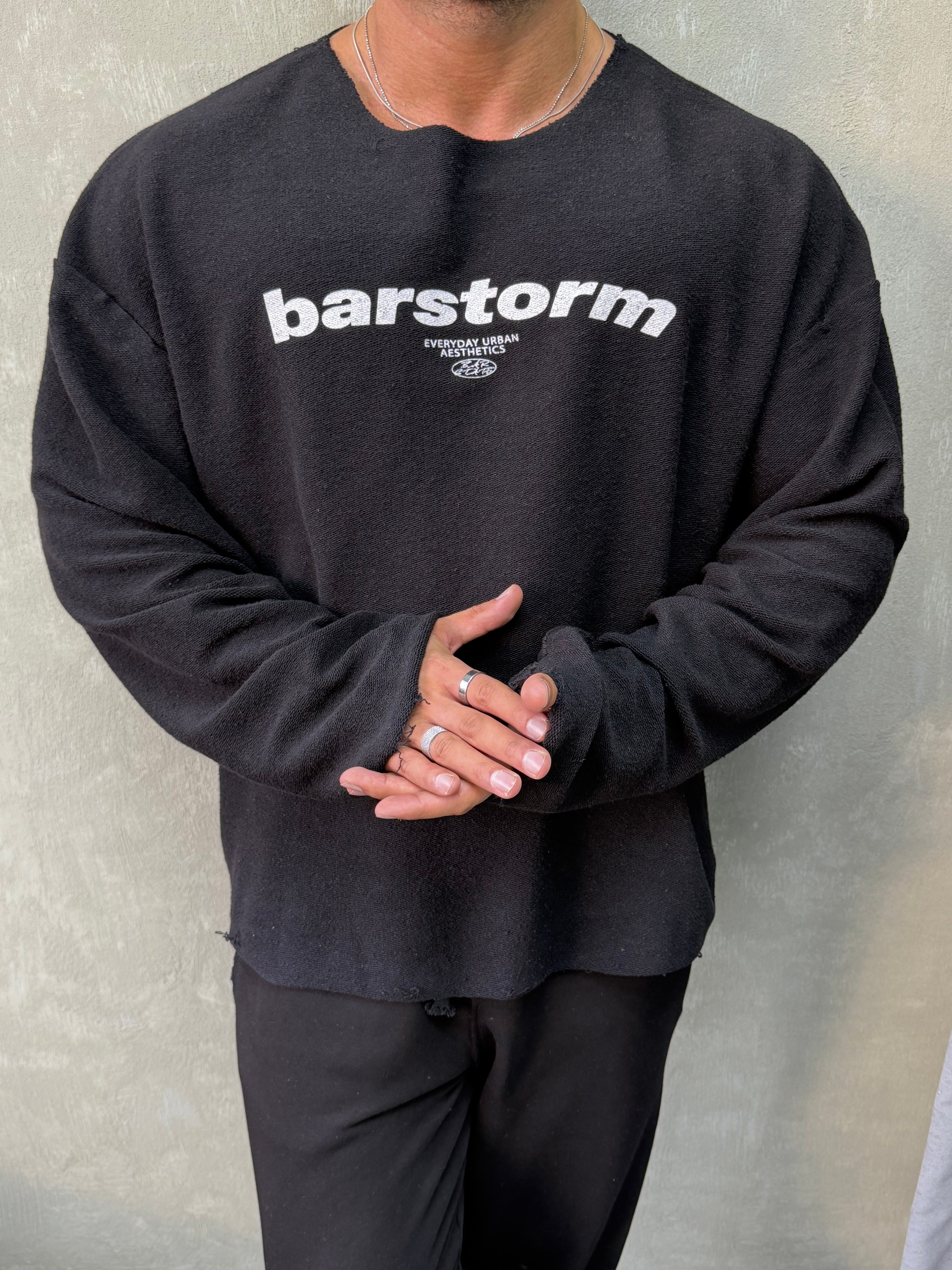   ÖZEL SERİ ÇİFT TARAFLI OVERSIZE SWEAT SİYAH
