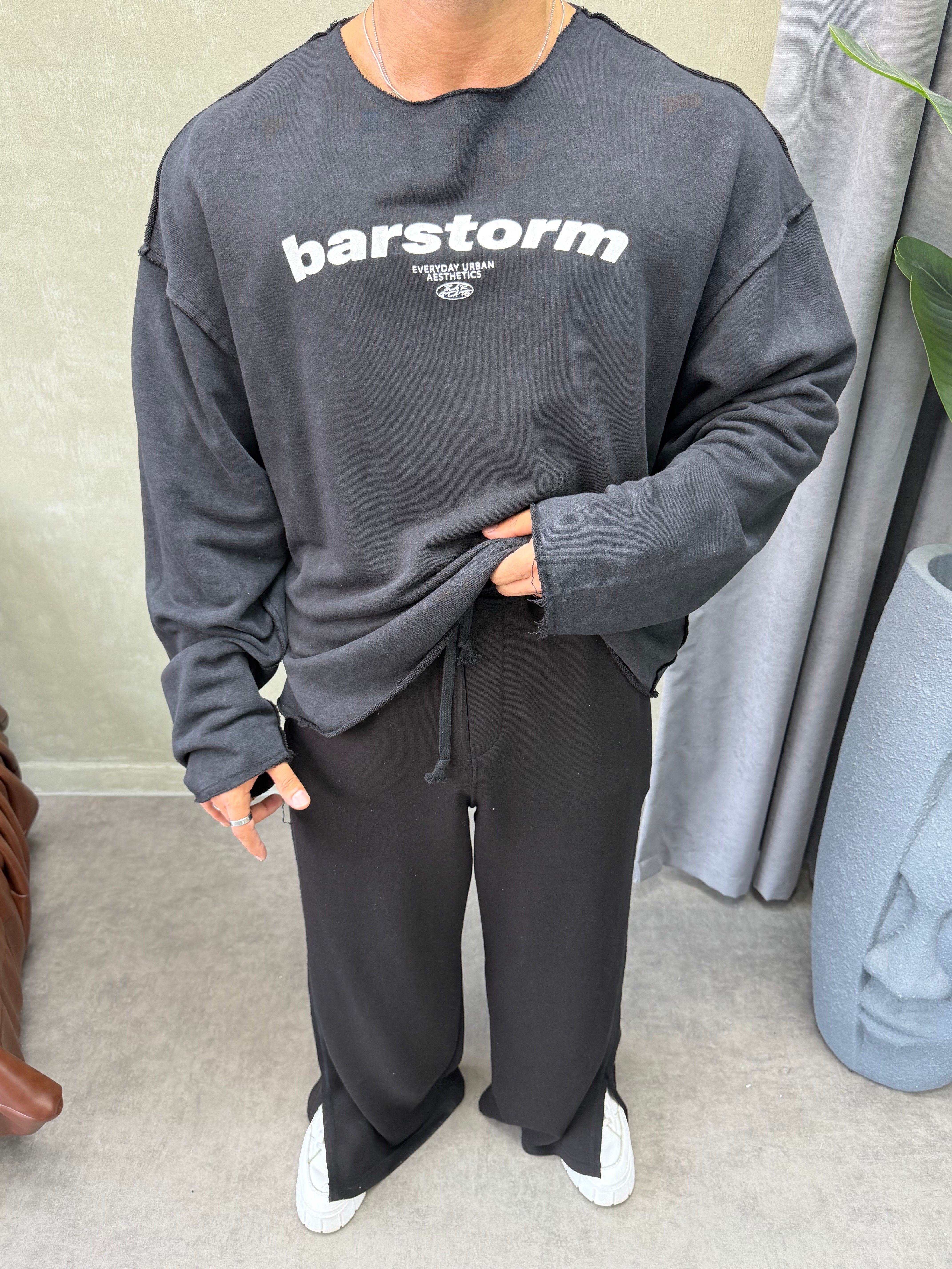   ÖZEL SERİ ÇİFT TARAFLI OVERSIZE SWEAT SİYAH