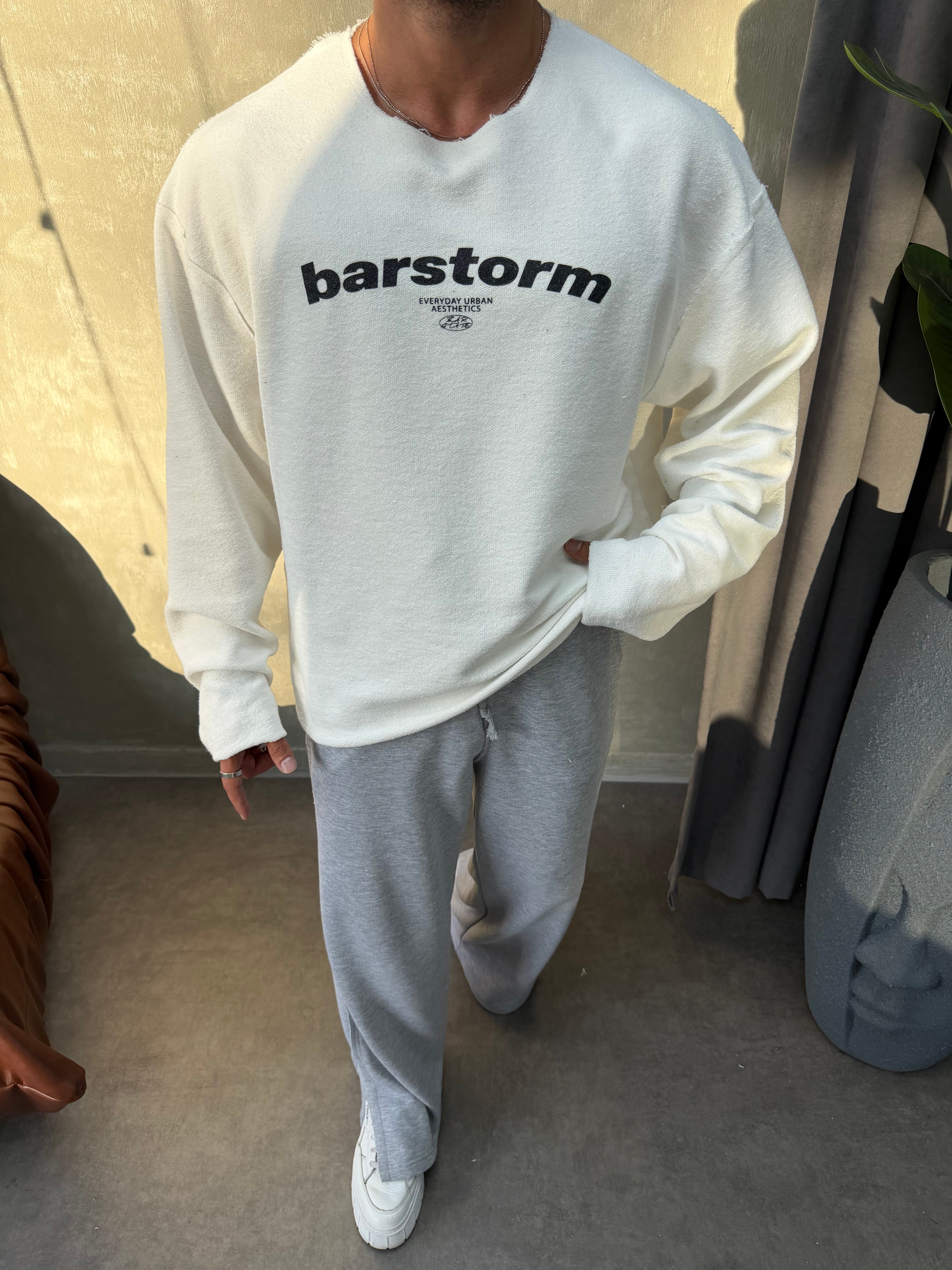  ÖZEL SERİ ÇİFT TARAFLI OVERSIZE SWEAT BEYAZ