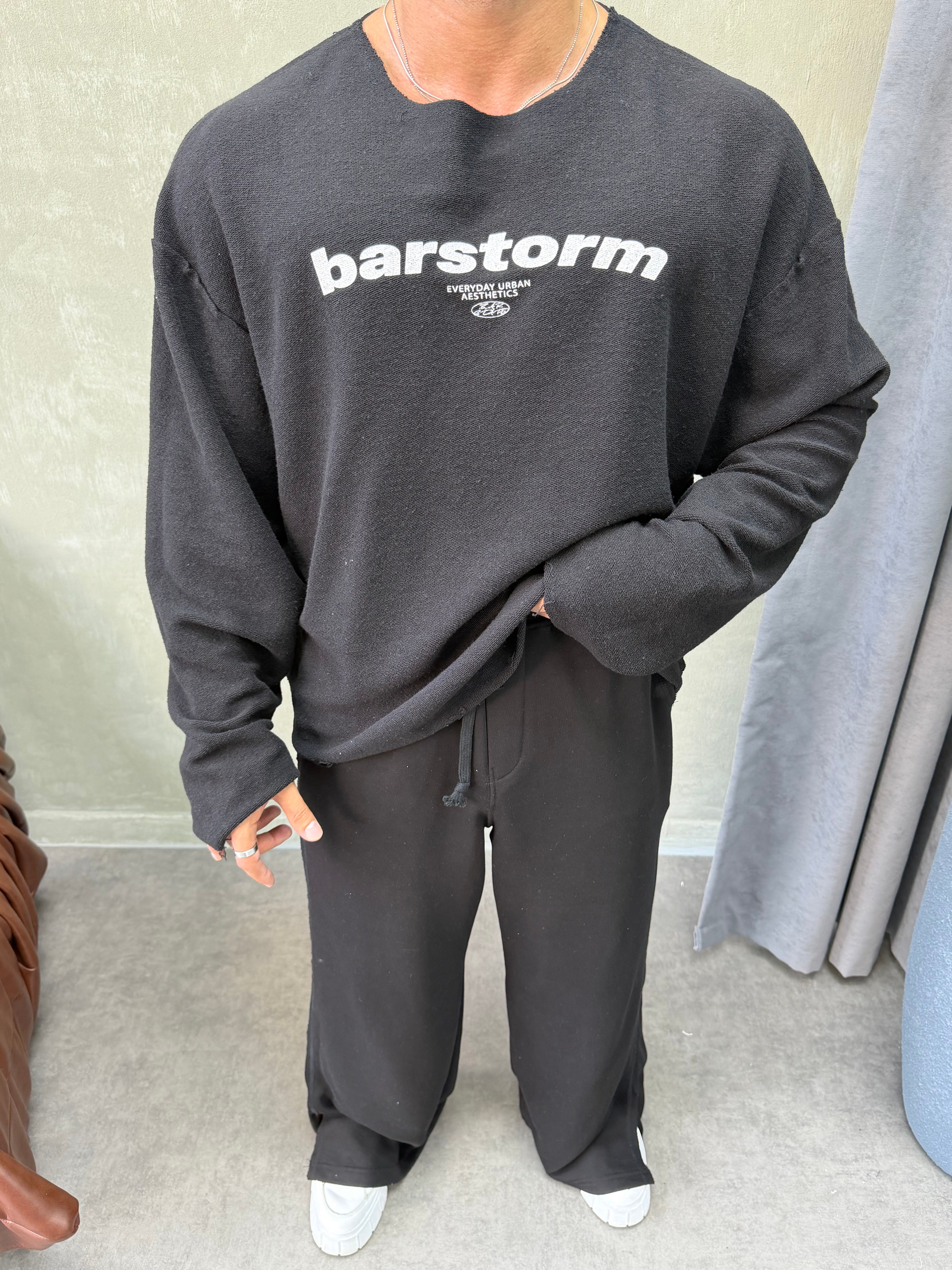   ÖZEL SERİ ÇİFT TARAFLI OVERSIZE SWEAT SİYAH