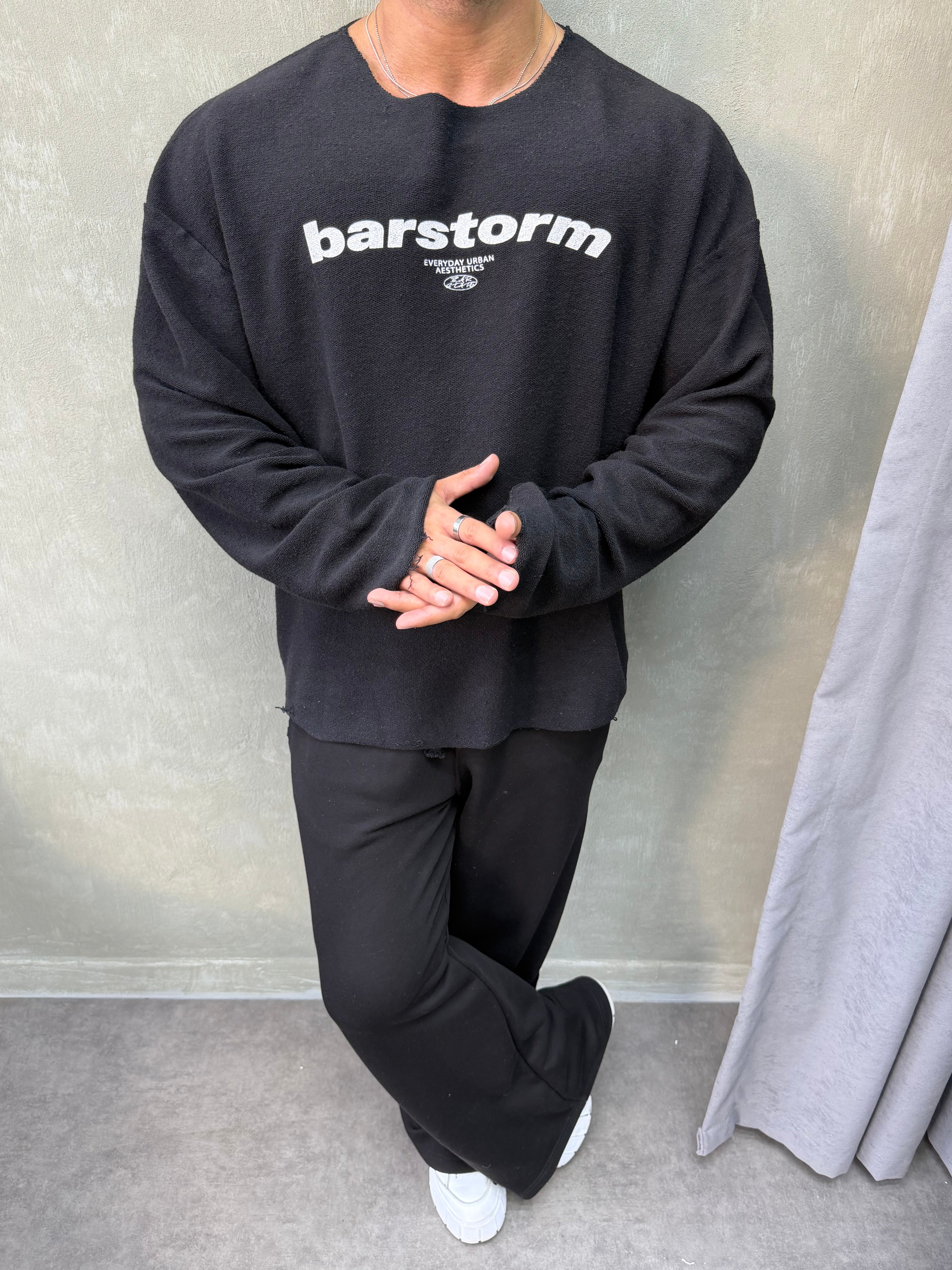   ÖZEL SERİ ÇİFT TARAFLI OVERSIZE SWEAT SİYAH