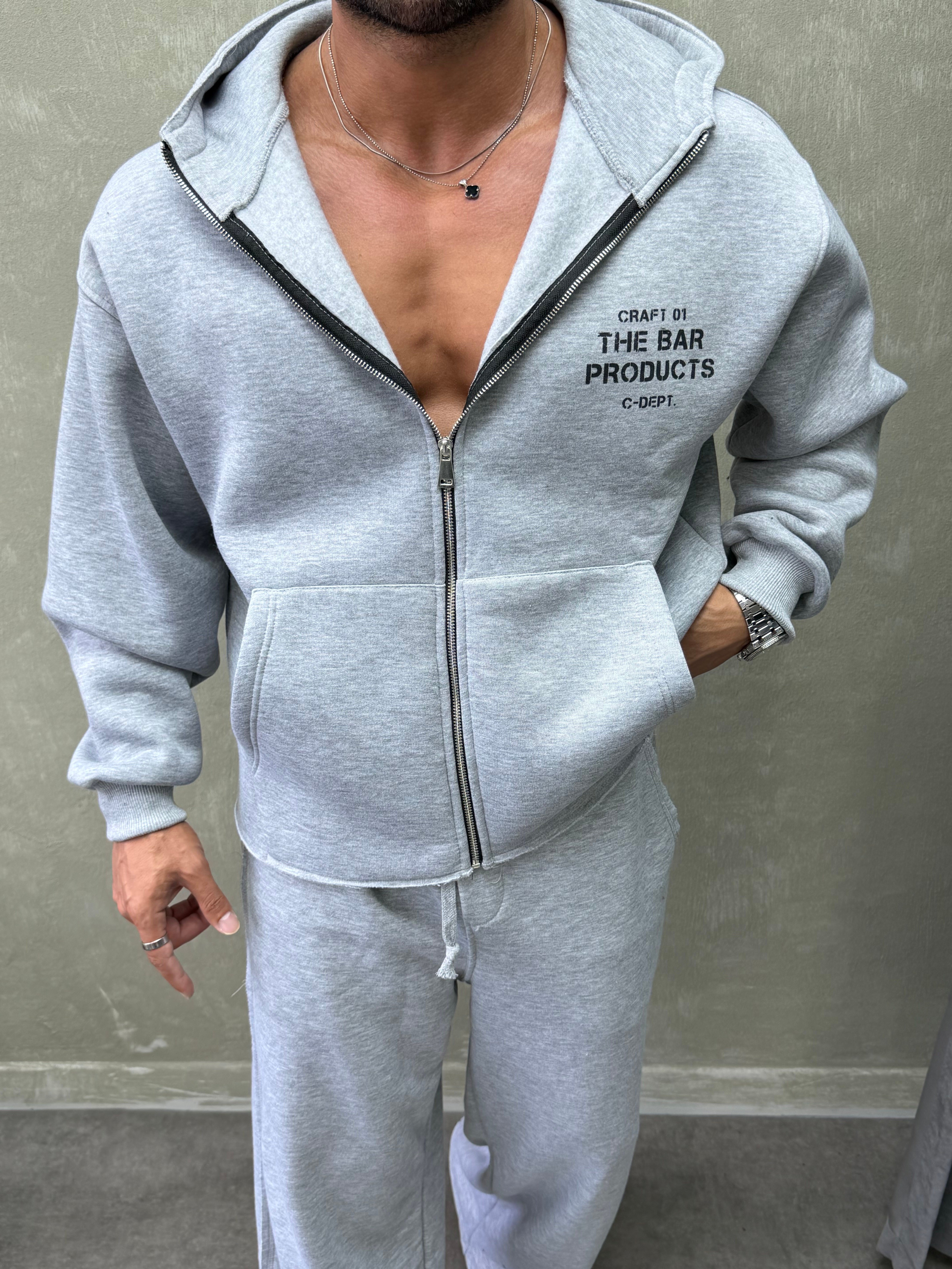BOXY KALIP OVERSIZE KAPŞONLU SWEAT GRİ