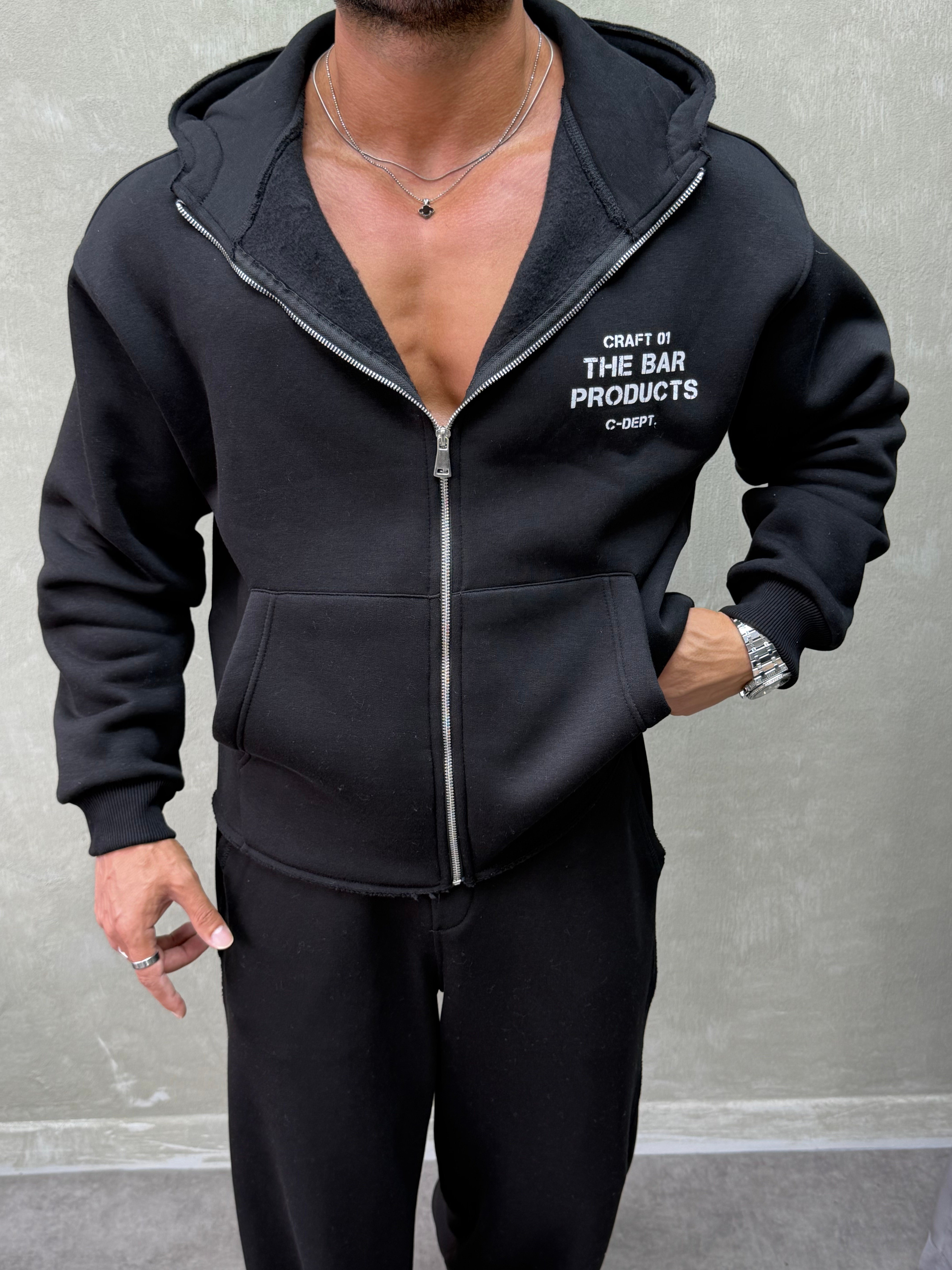 BOXY KALIP OVERSIZE KAPŞONLU SWEAT SİYAH