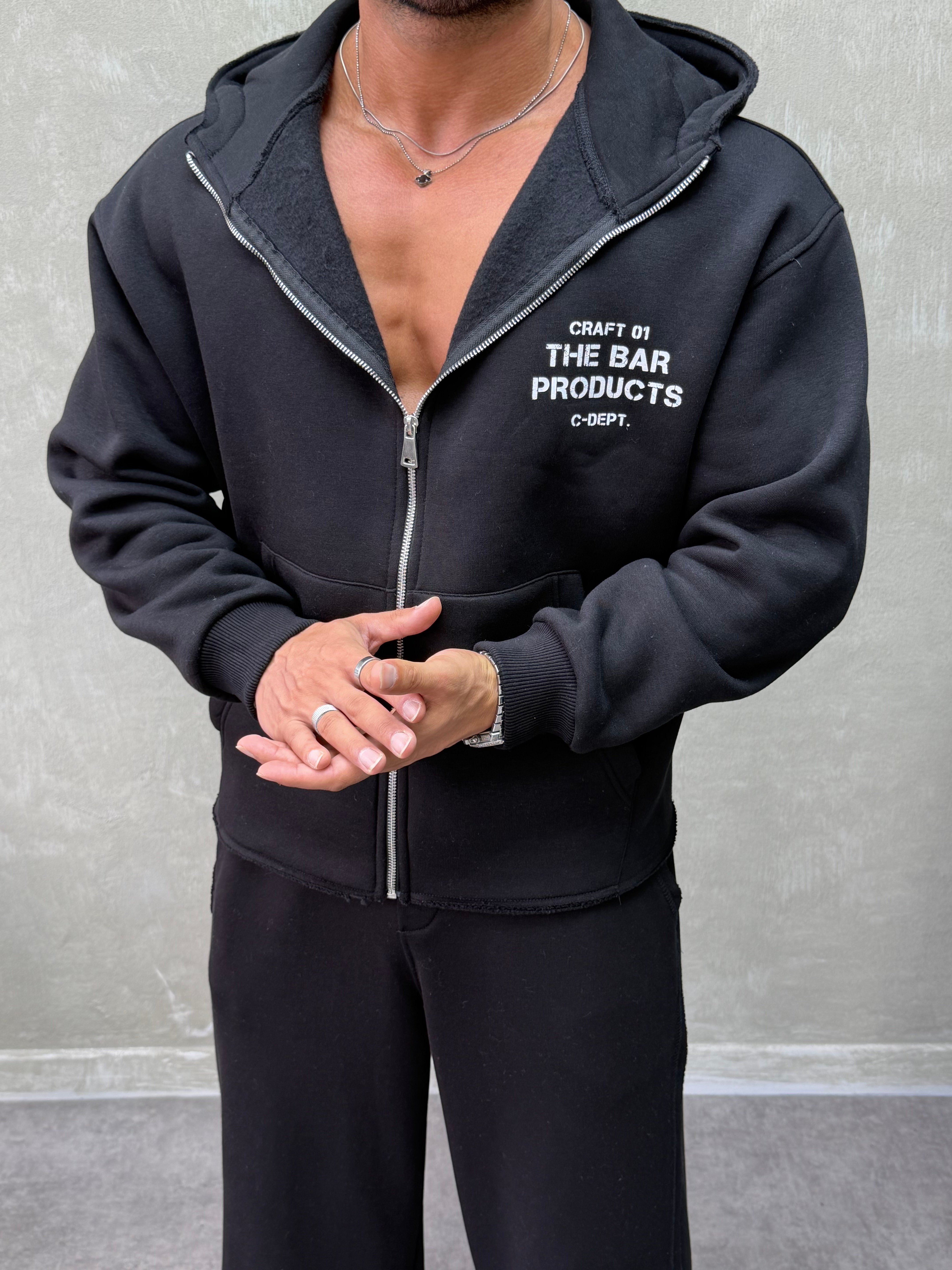 BOXY KALIP OVERSIZE KAPŞONLU SWEAT SİYAH