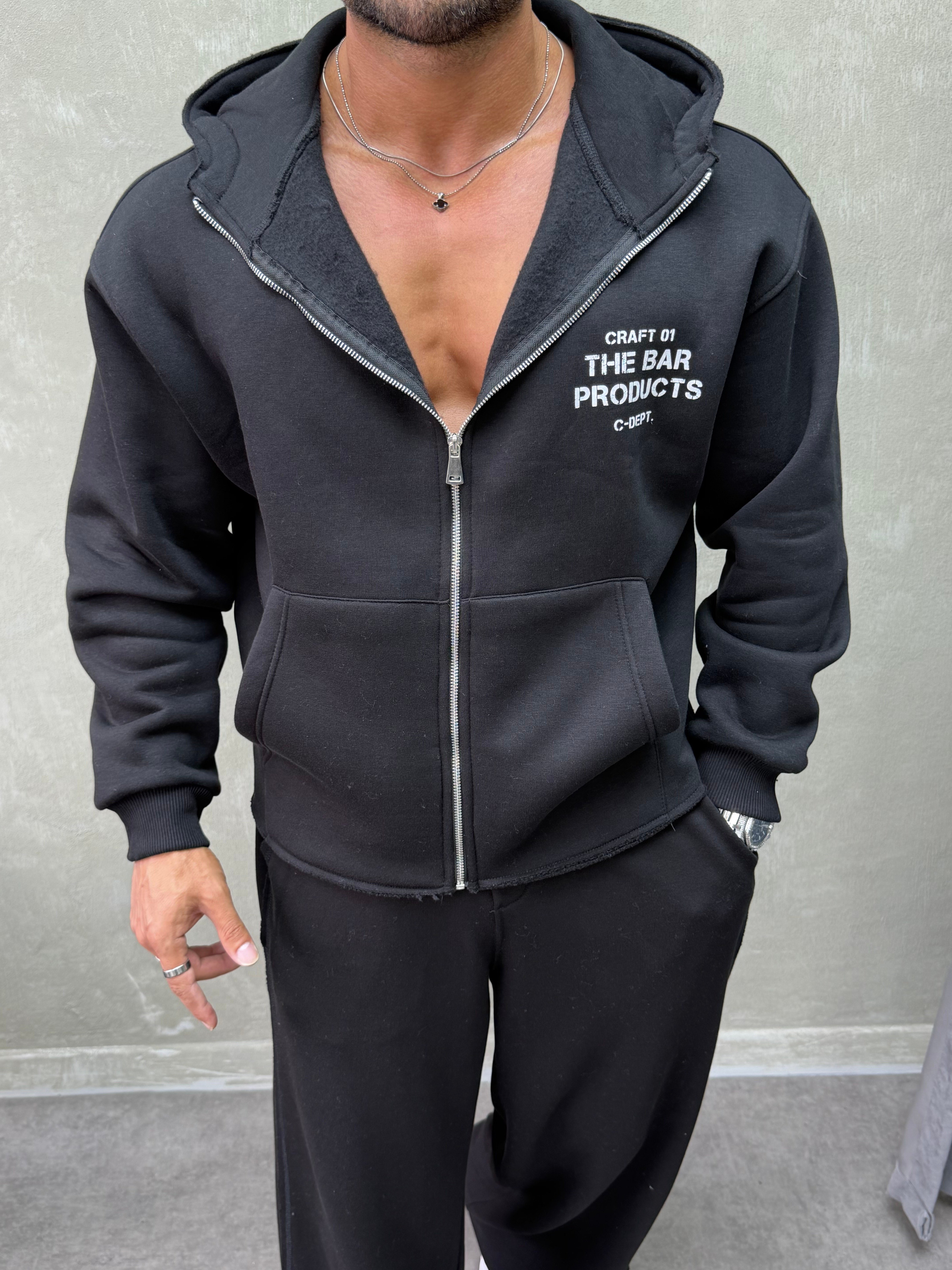 BOXY KALIP OVERSIZE KAPŞONLU SWEAT SİYAH