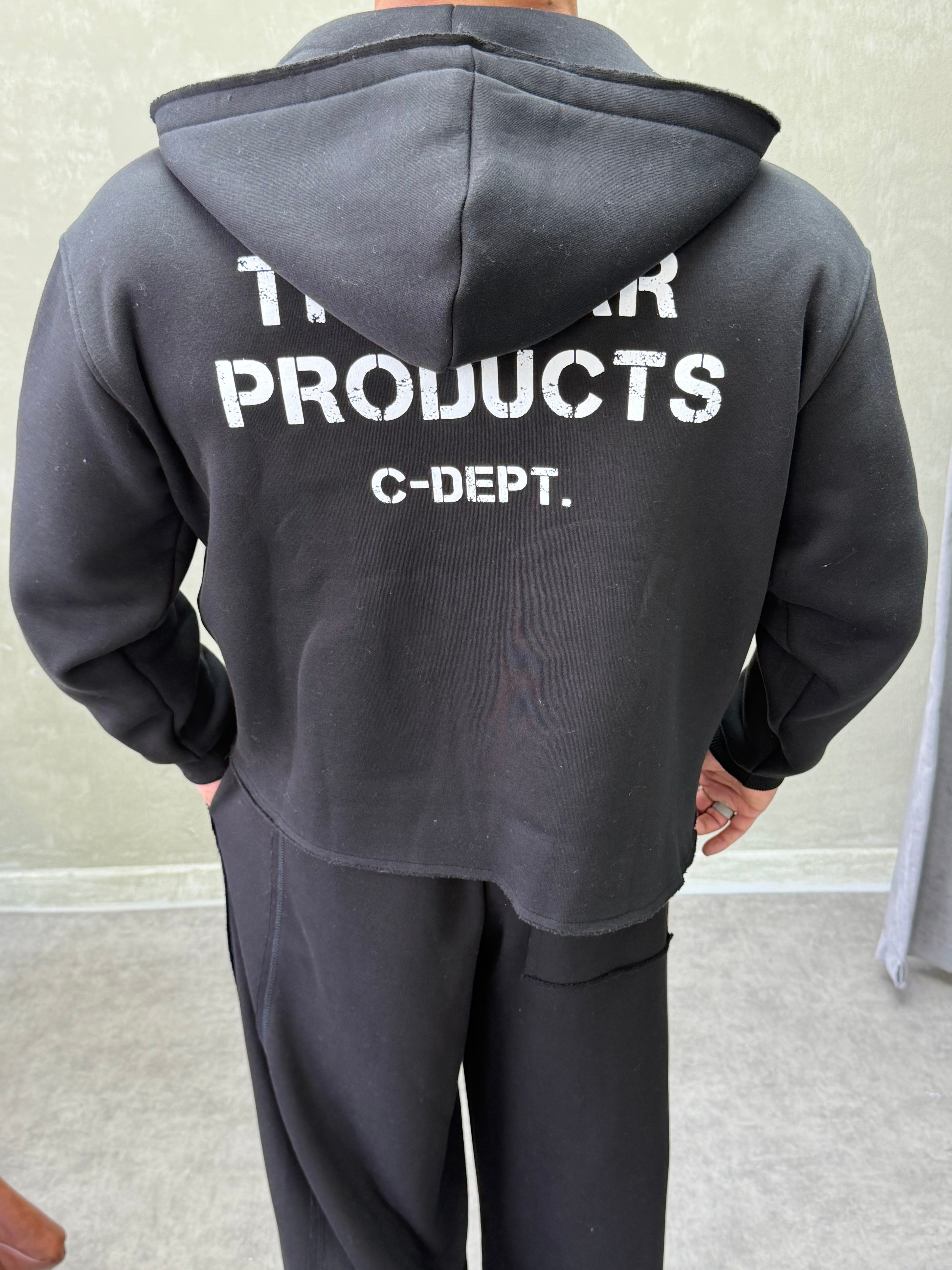BOXY KALIP OVERSIZE KAPŞONLU SWEAT SİYAH