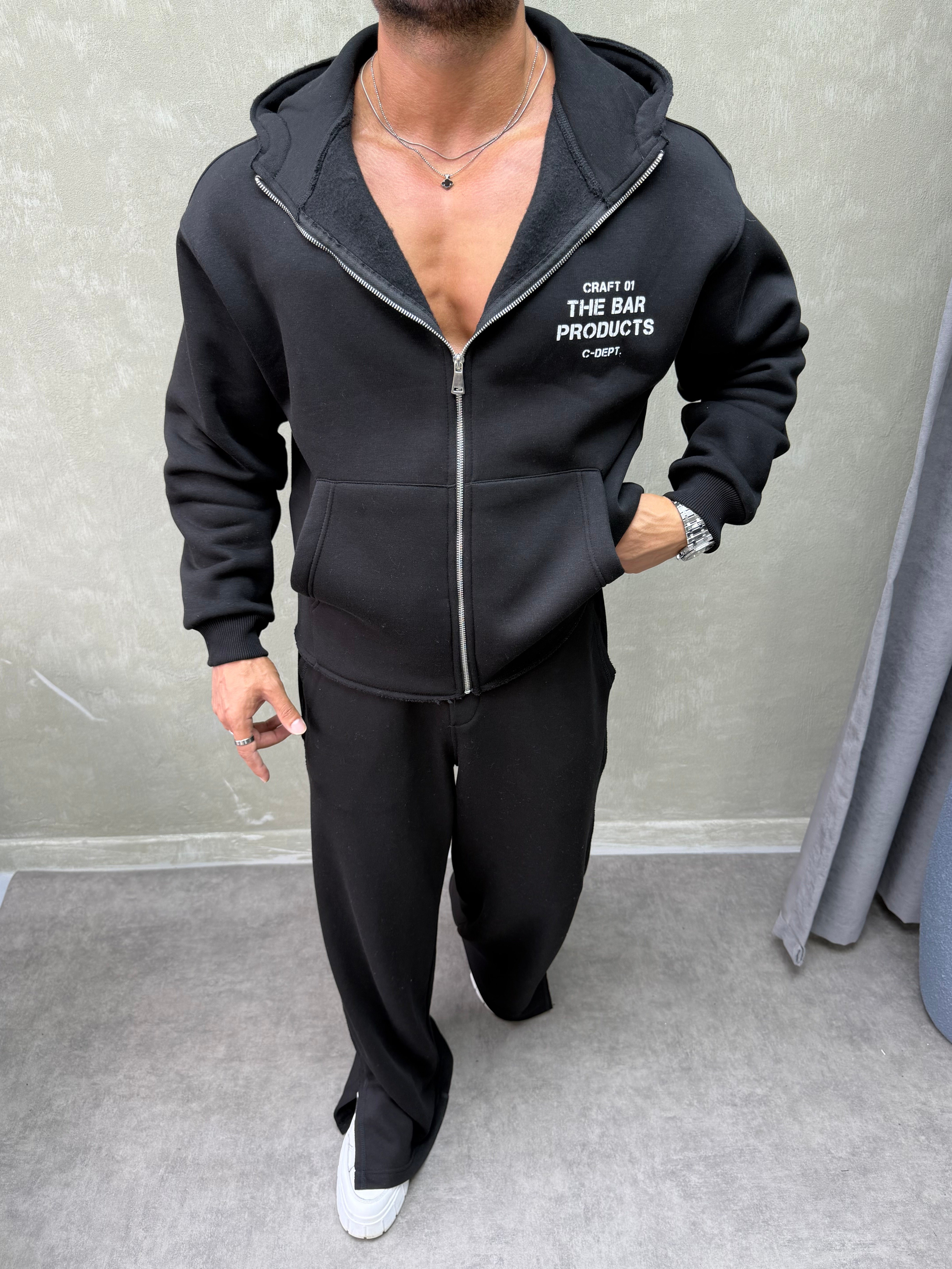 BOXY KALIP OVERSIZE KAPŞONLU SWEAT SİYAH