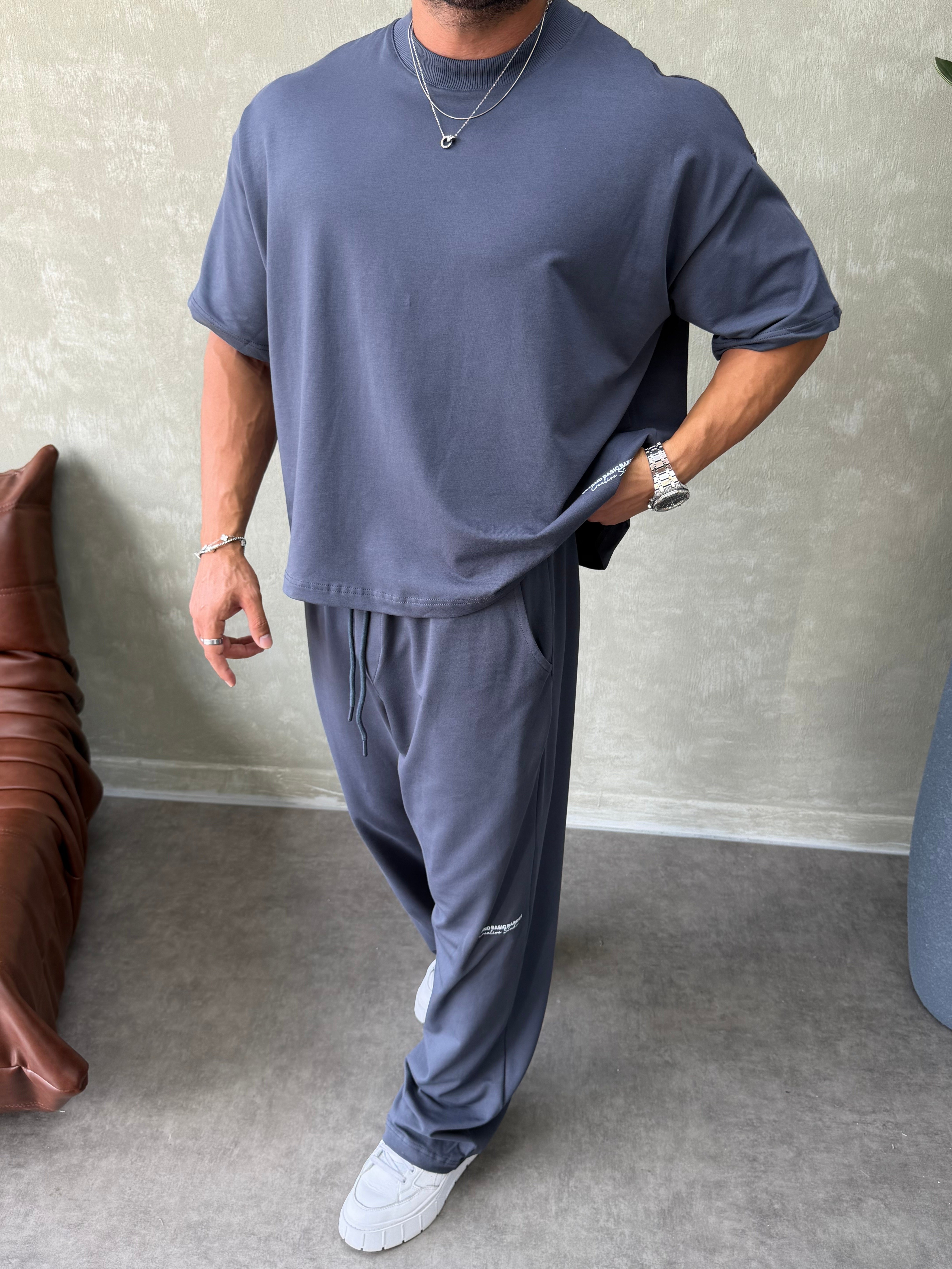 BR BOXY FİT EŞOFMAN TAKIMI FÜME