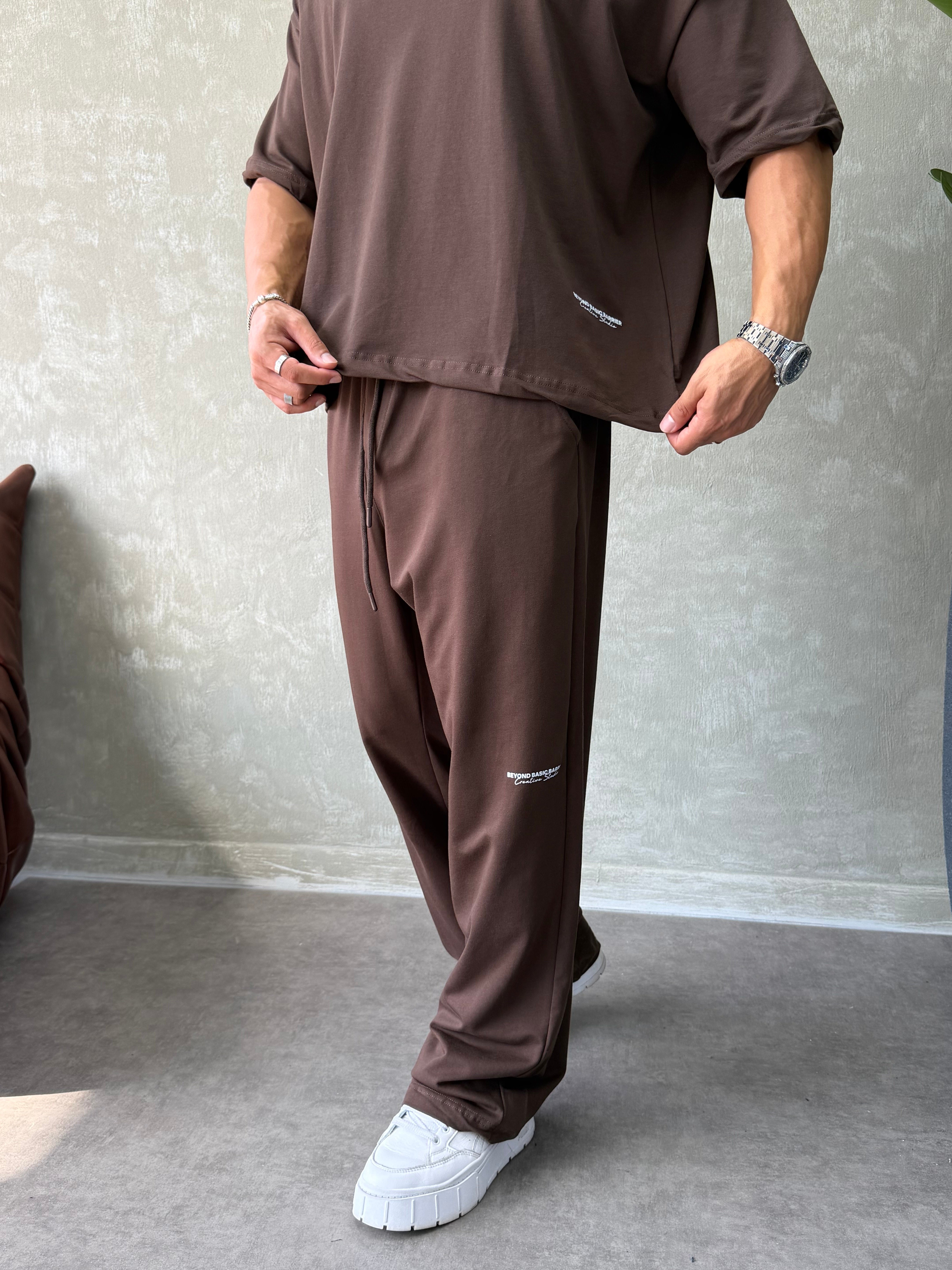 BR BOXY FİT EŞOFMAN TAKIMI KAHVERENGİ