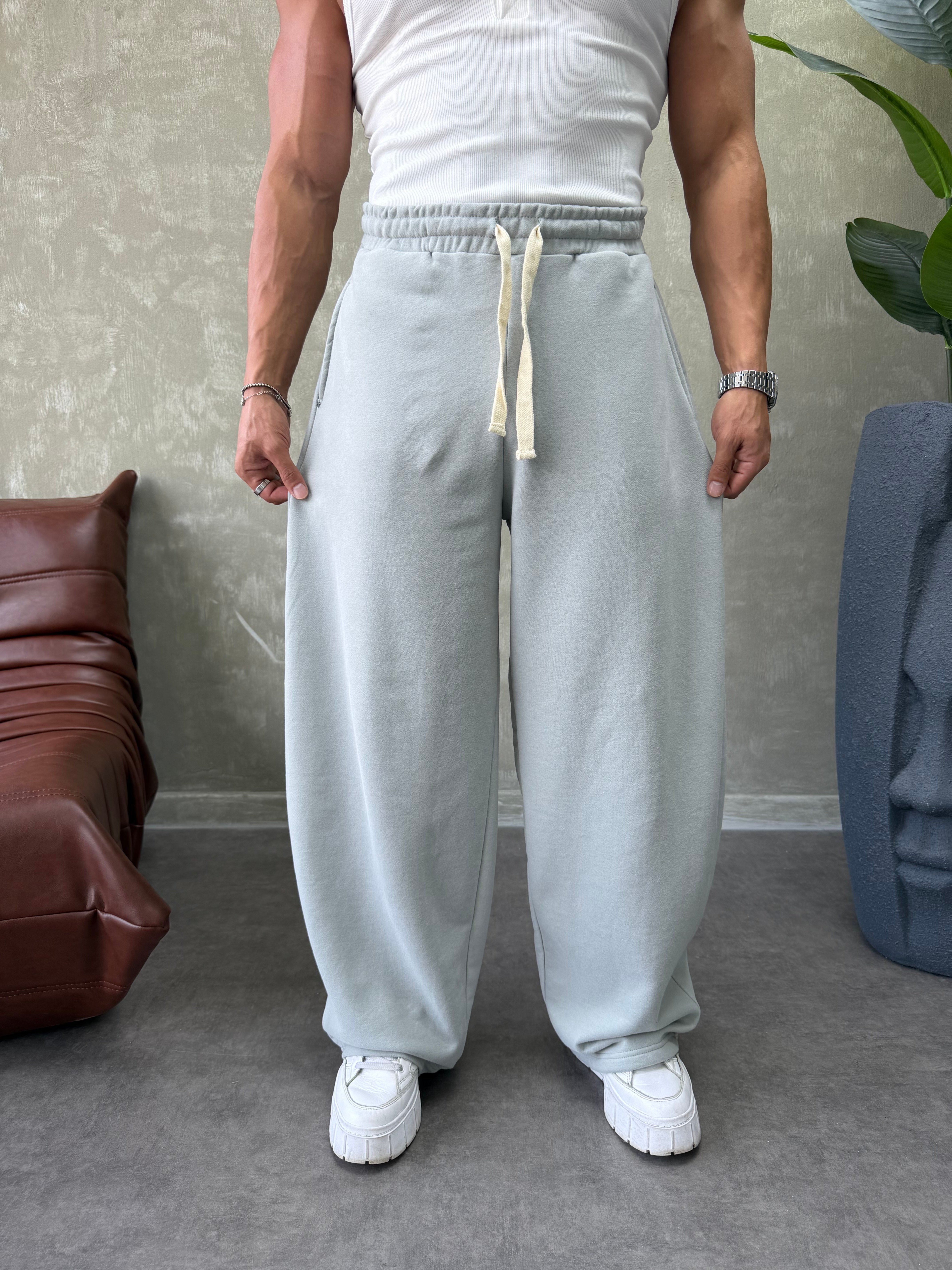 EKSTRA BAGGY EŞOFMAN ALTI BUZ GRİ