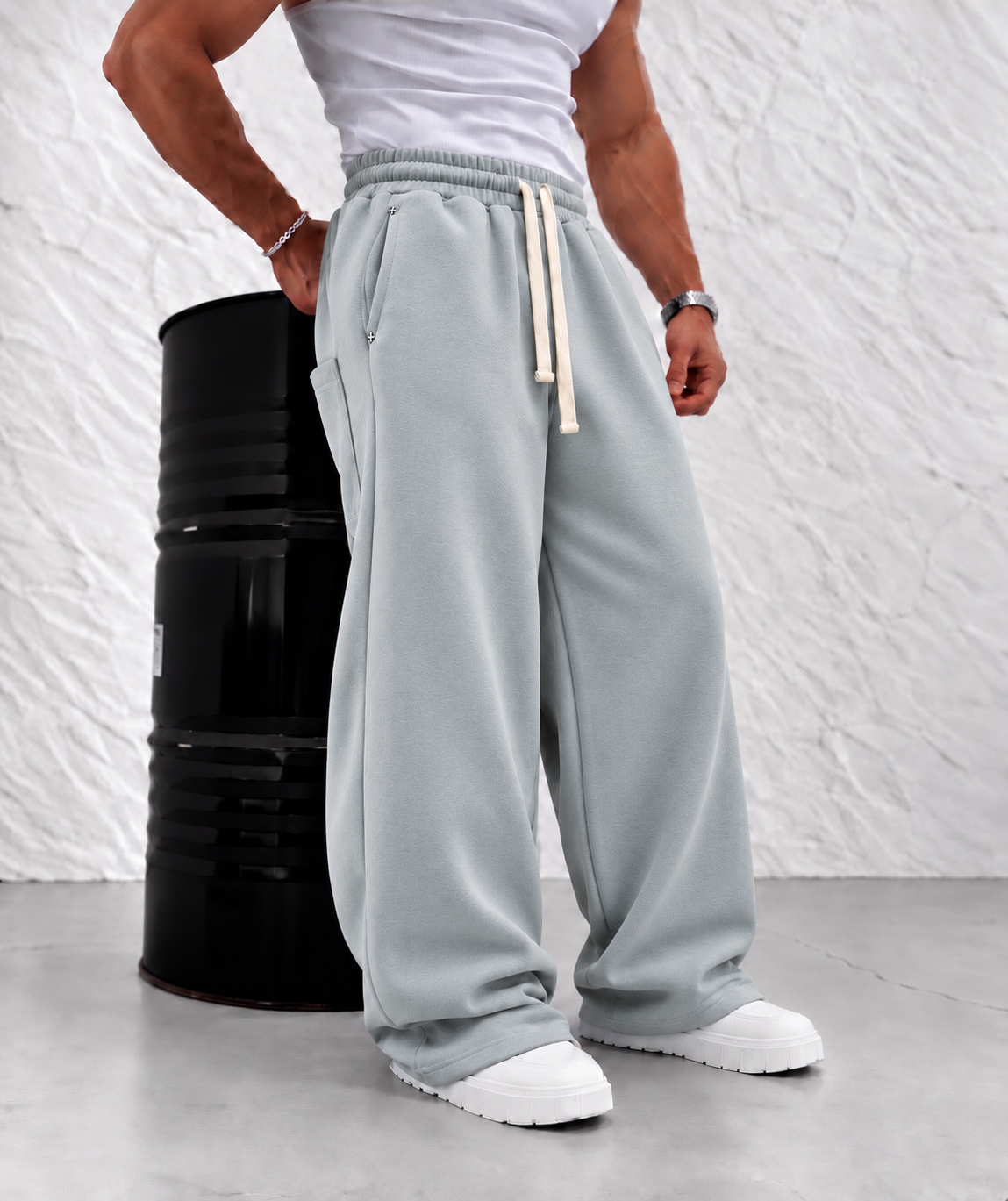 EKSTRA BAGGY EŞOFMAN ALTI BUZ GRİ