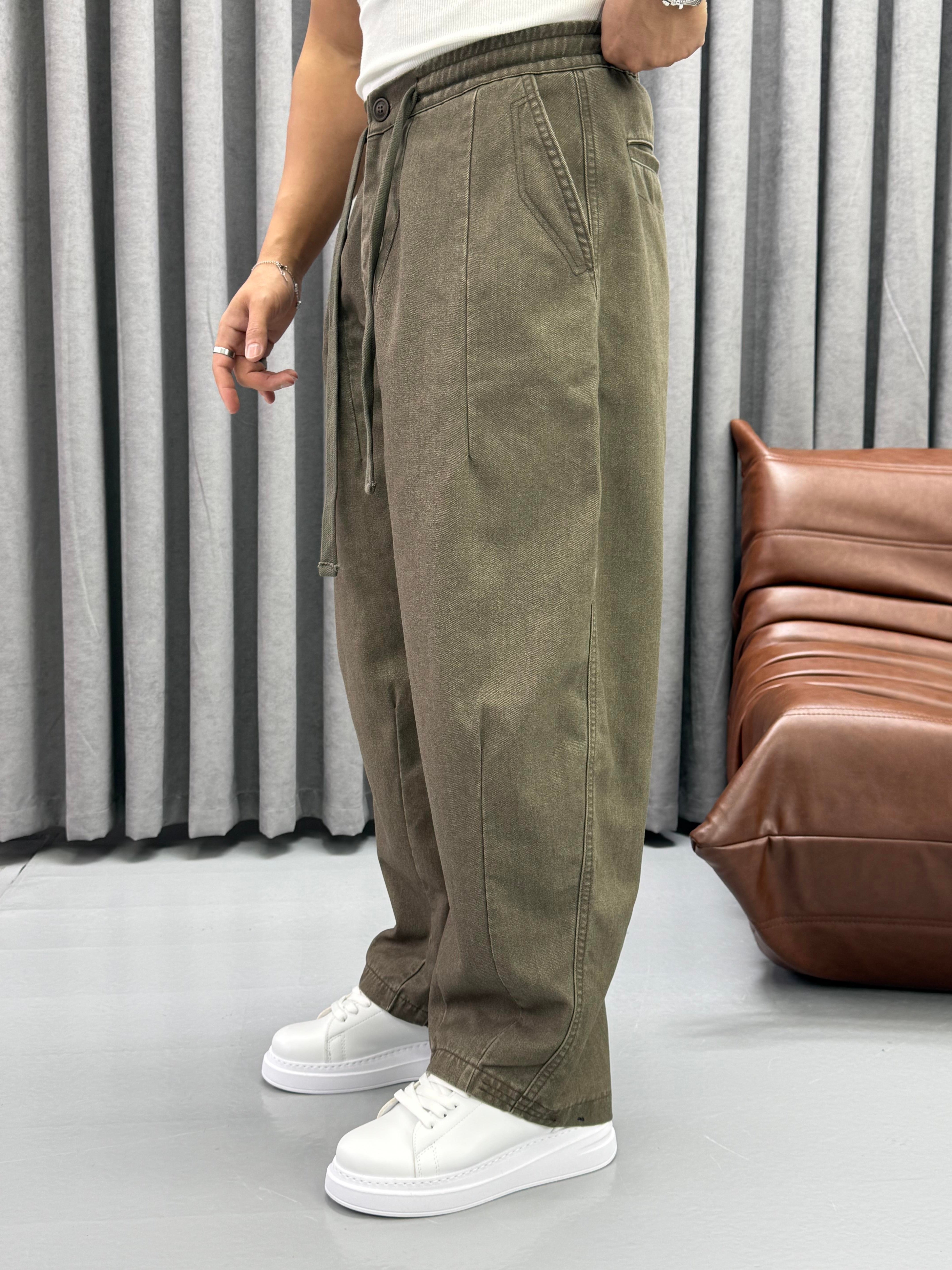 GABARDİN KUMAŞ SÜPER BAGGY HAKİ
