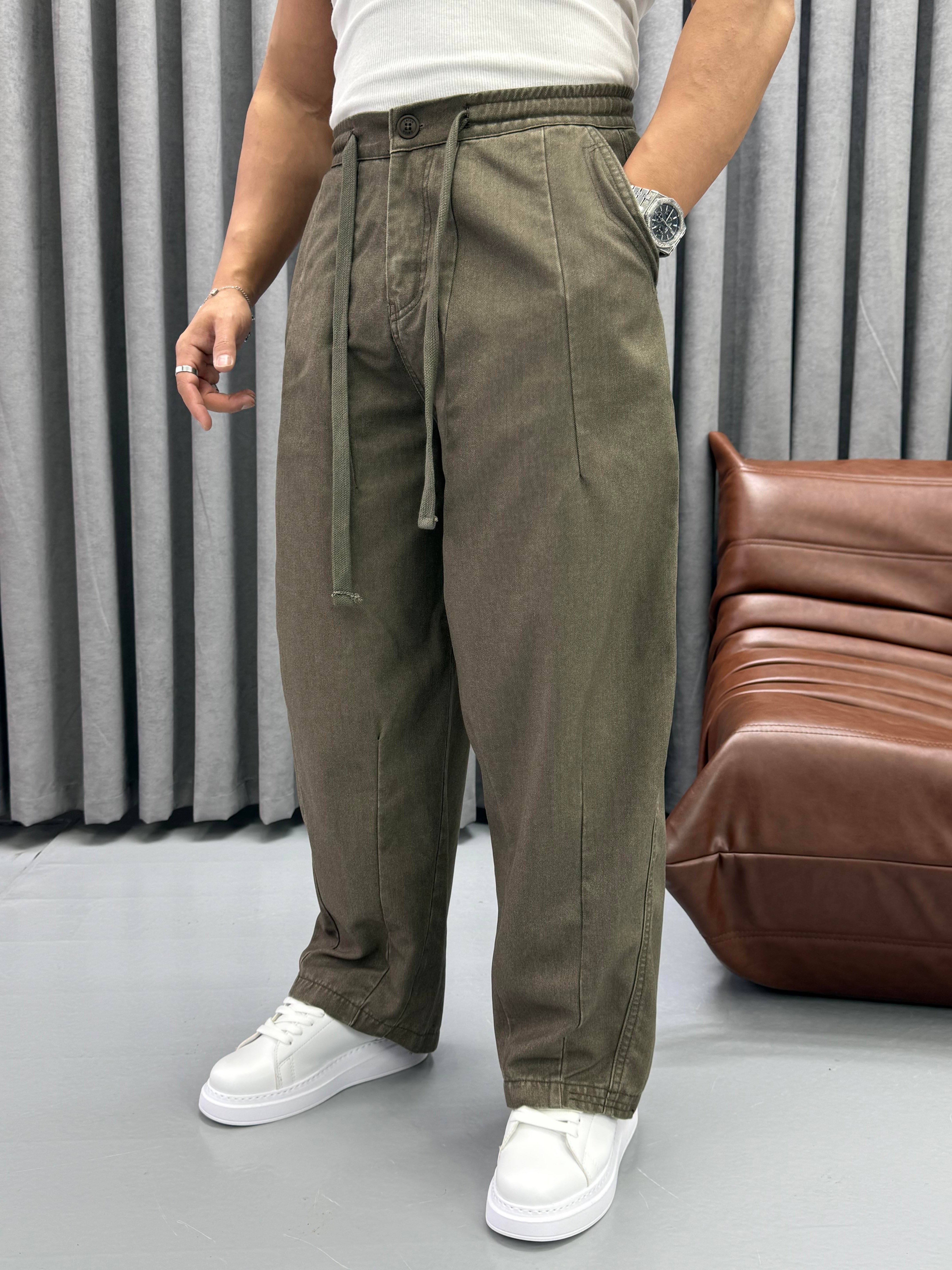 GABARDİN KUMAŞ SÜPER BAGGY HAKİ