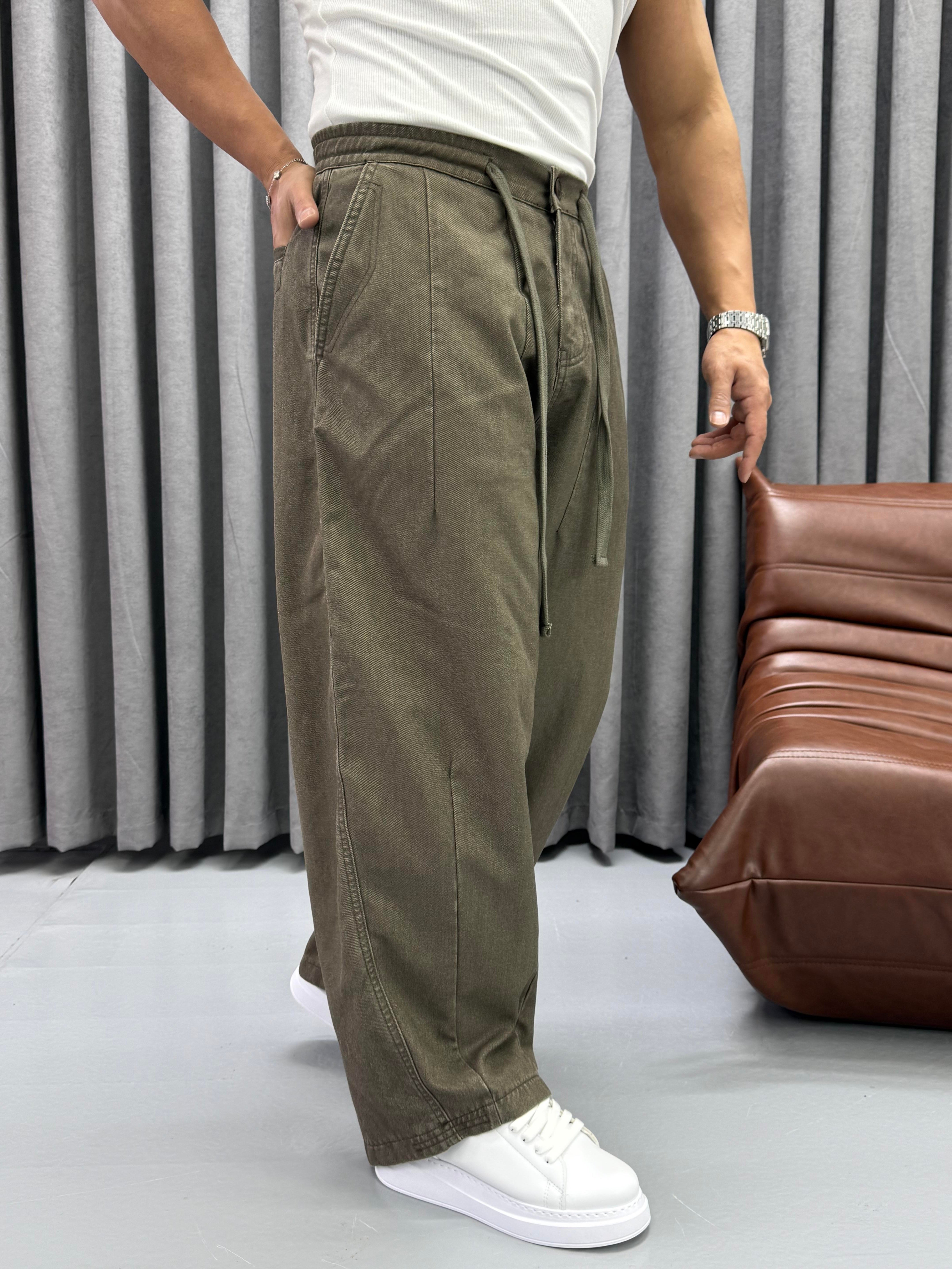 GABARDİN KUMAŞ SÜPER BAGGY HAKİ