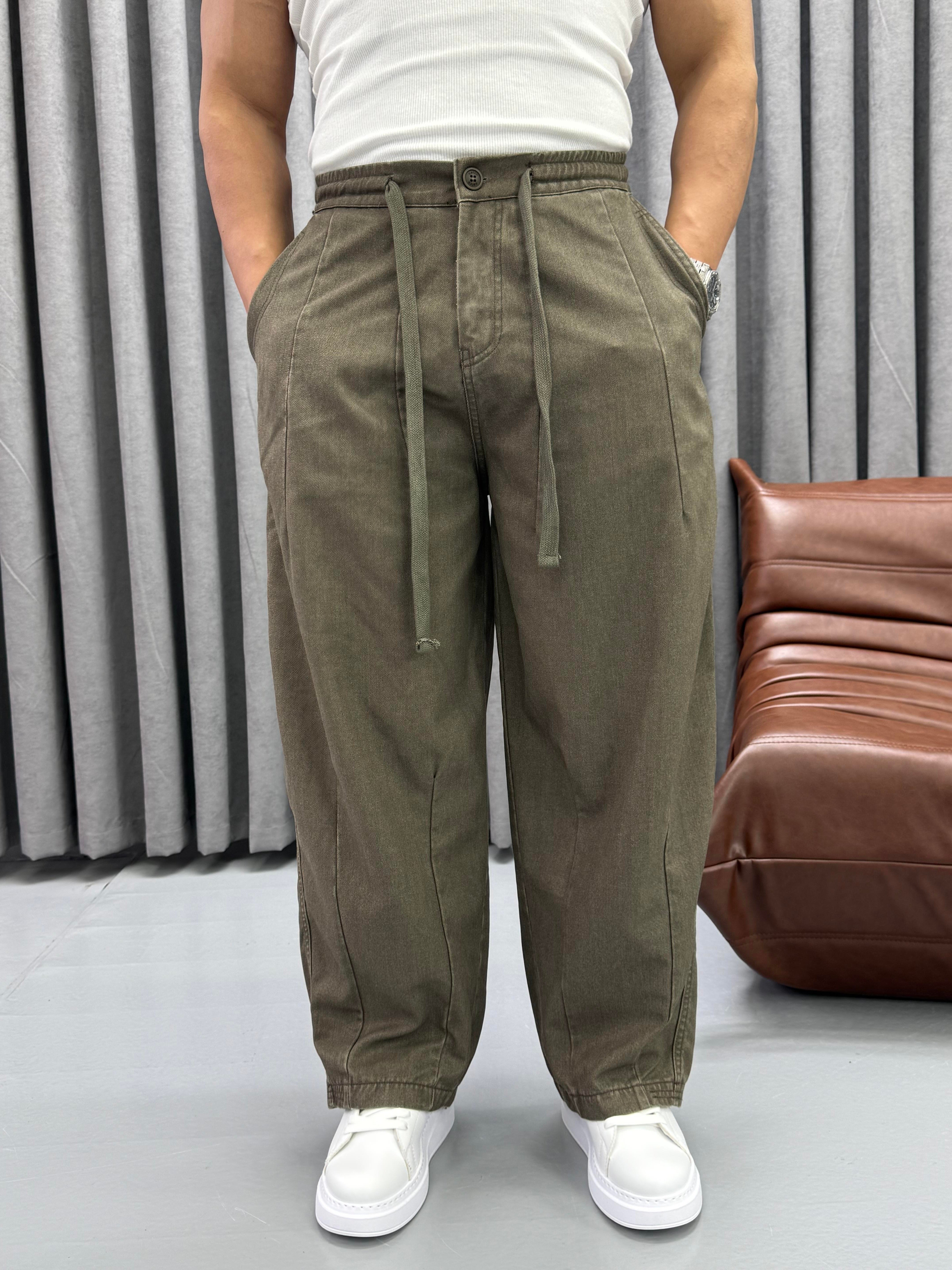 GABARDİN KUMAŞ SÜPER BAGGY HAKİ