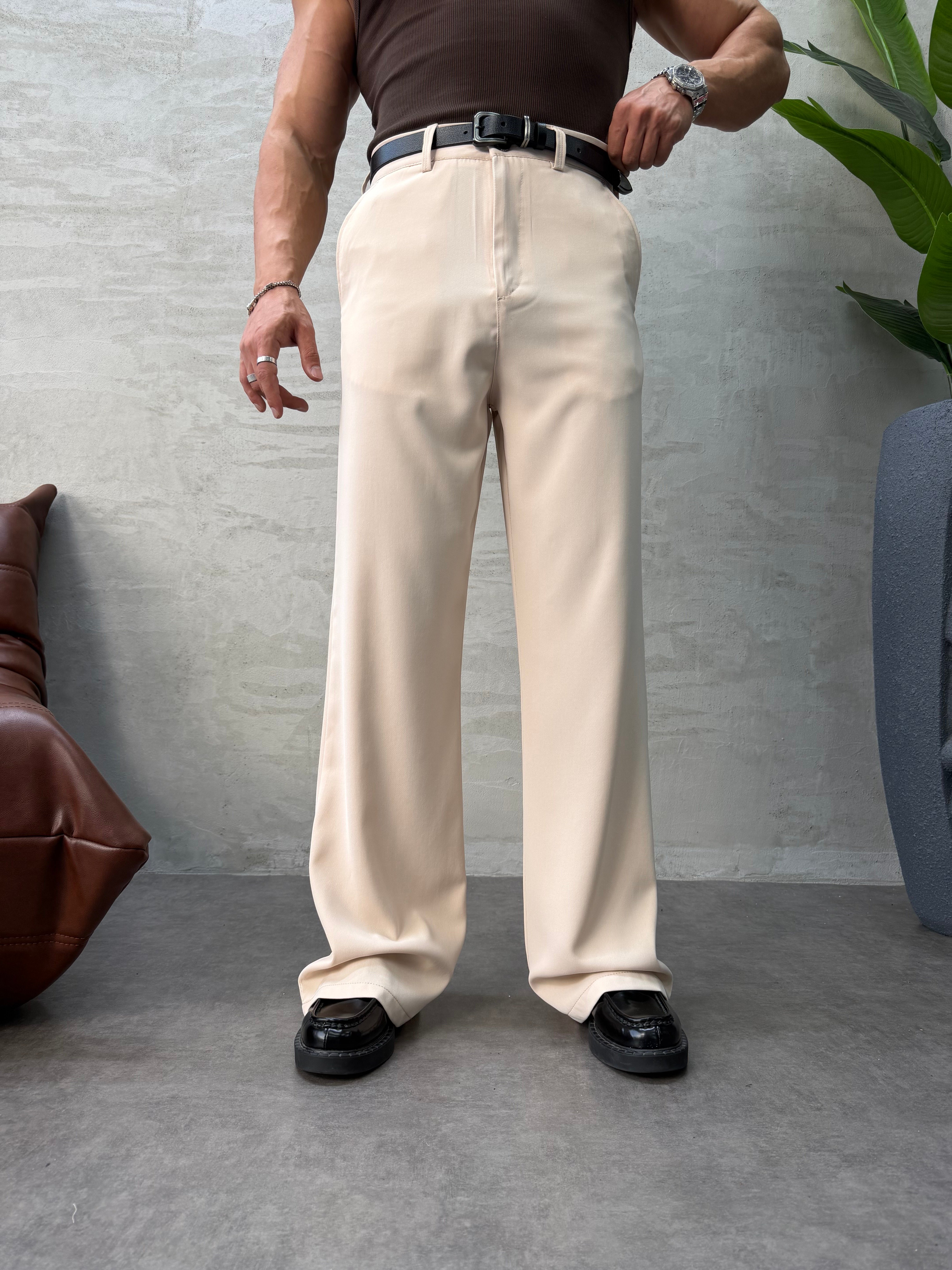 GG PREMIUM SERi FLARE FİT PANTOLON BEJ