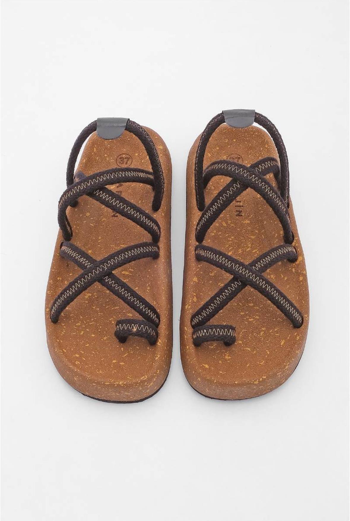 HASIR SANDALET SİYAH