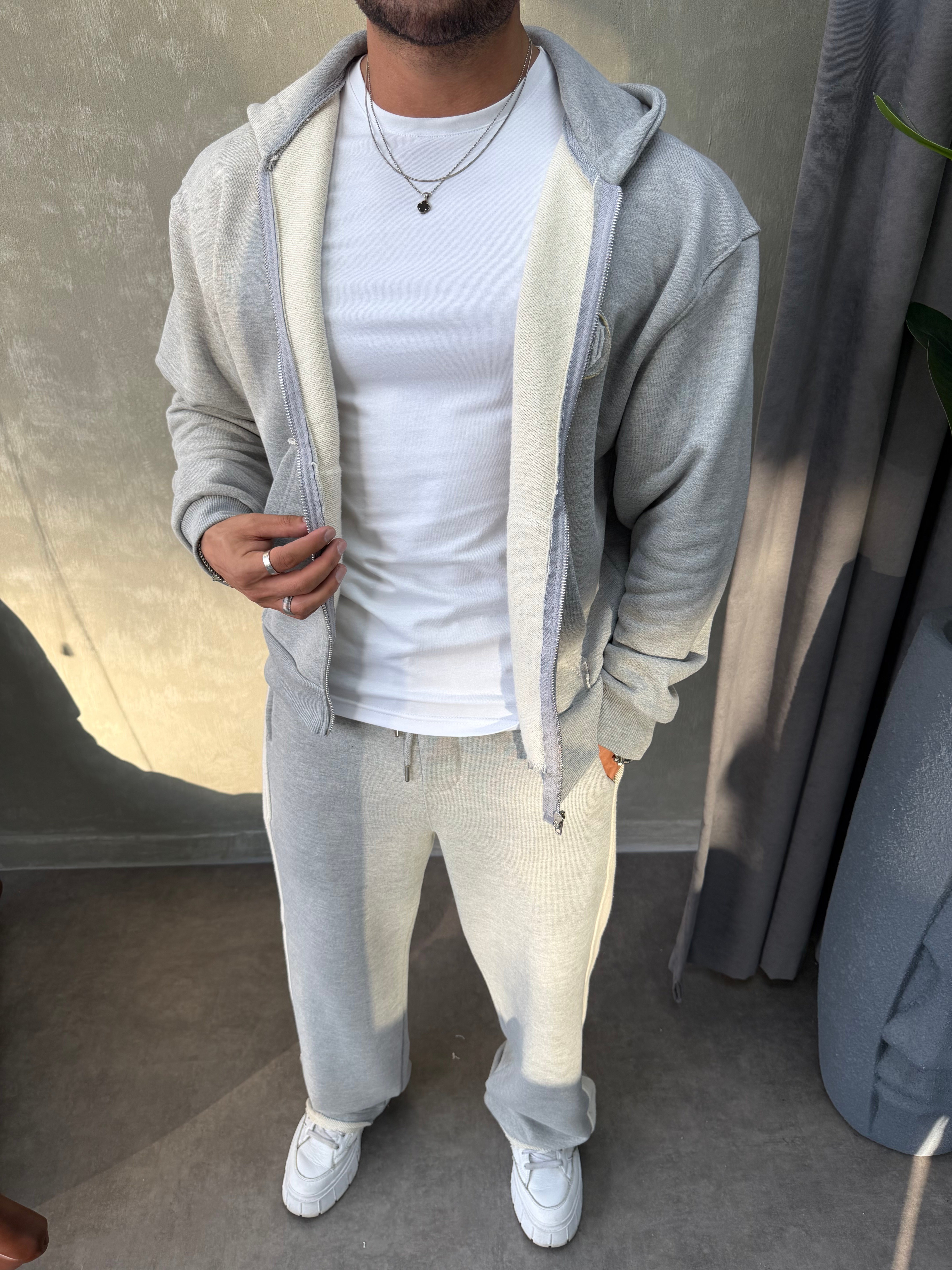 OVERSIZE KAPŞONLU EŞOFMAN TAKIMI GRİ