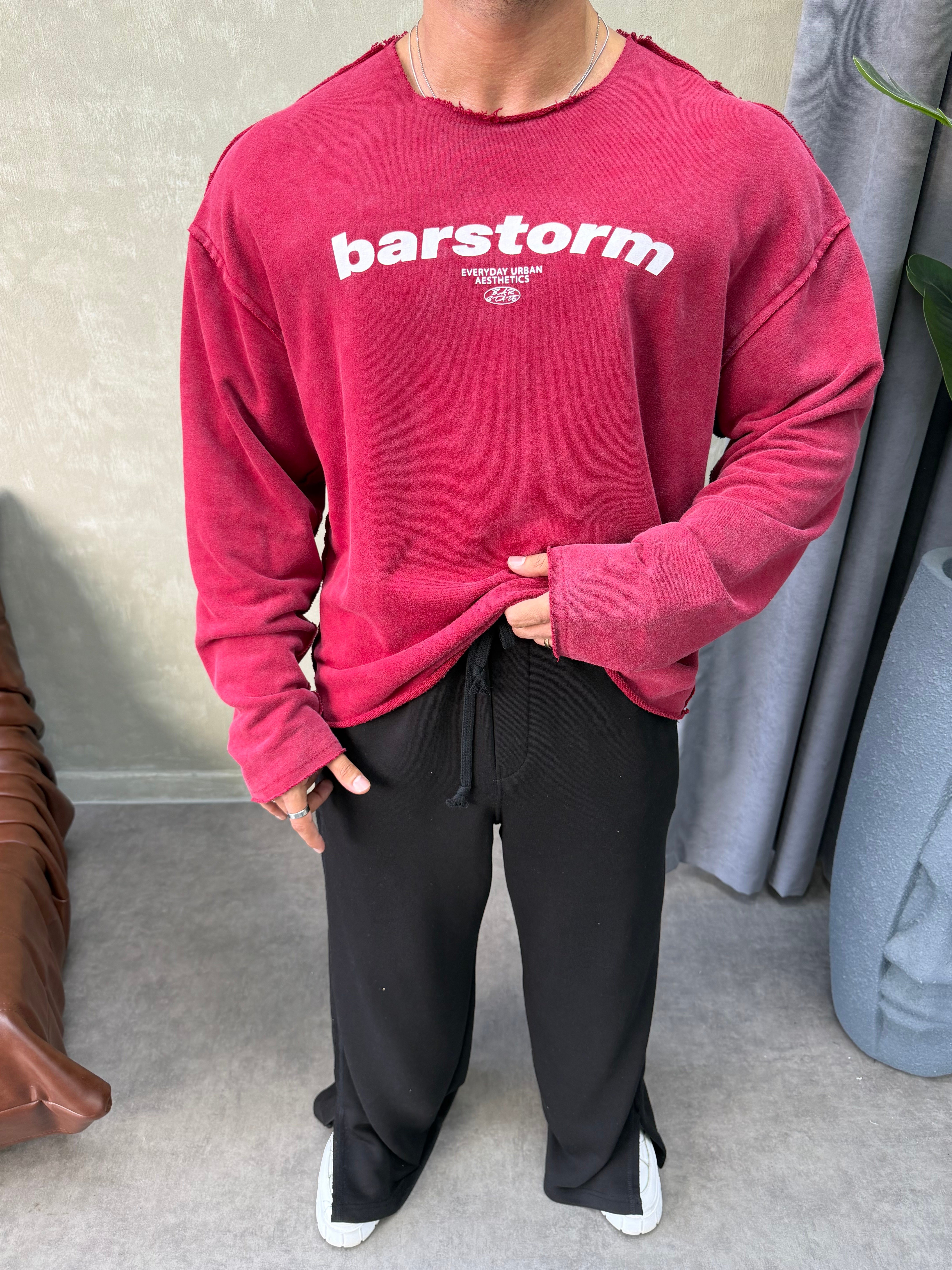 ÖZEL SERİ ÇİFT TARAFLI OVERSIZE SWEAT BORDO
