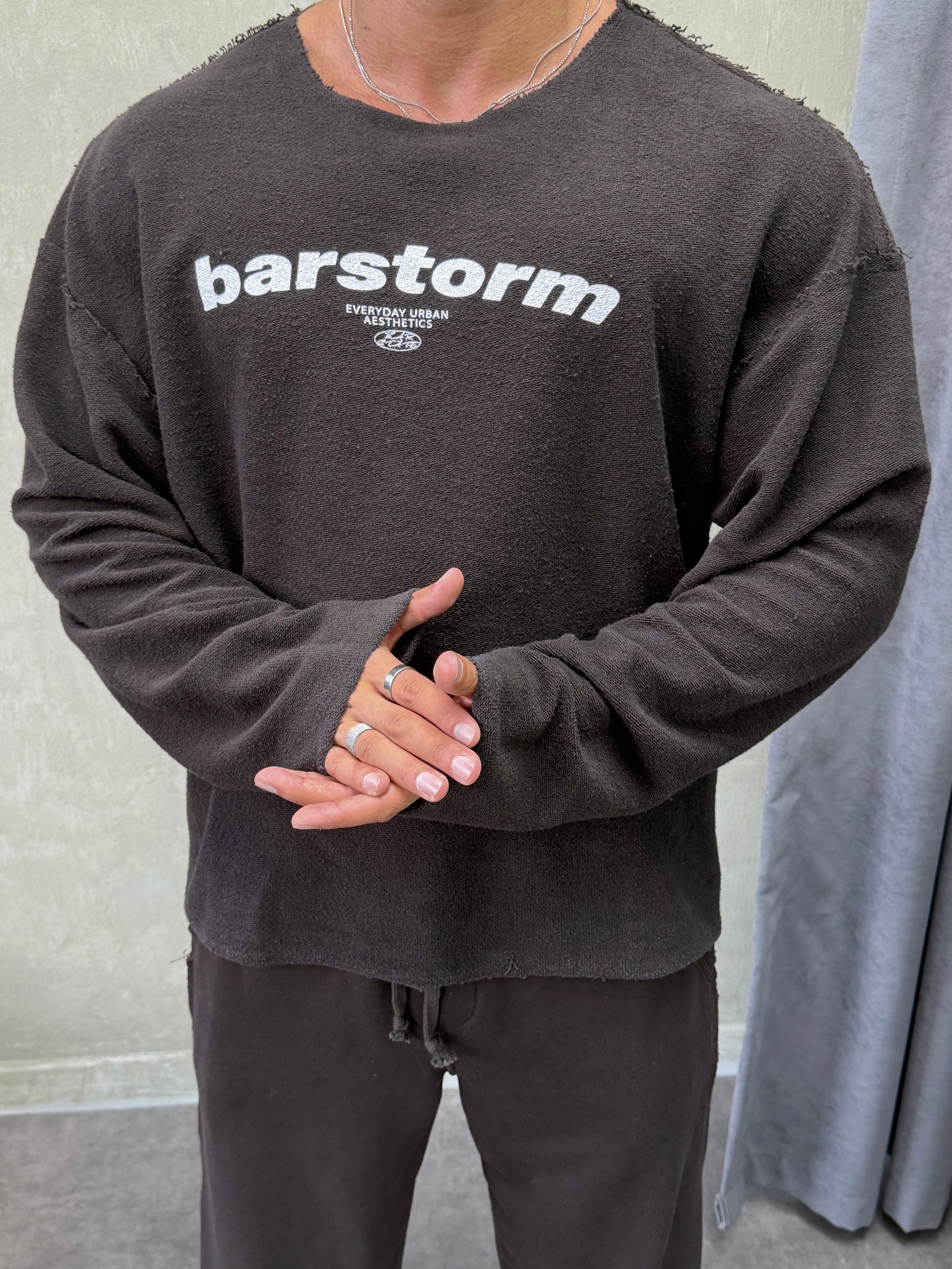 ÖZEL SERİ ÇİFT TARAFLI OVERSIZE SWEAT KAHVERENGİ