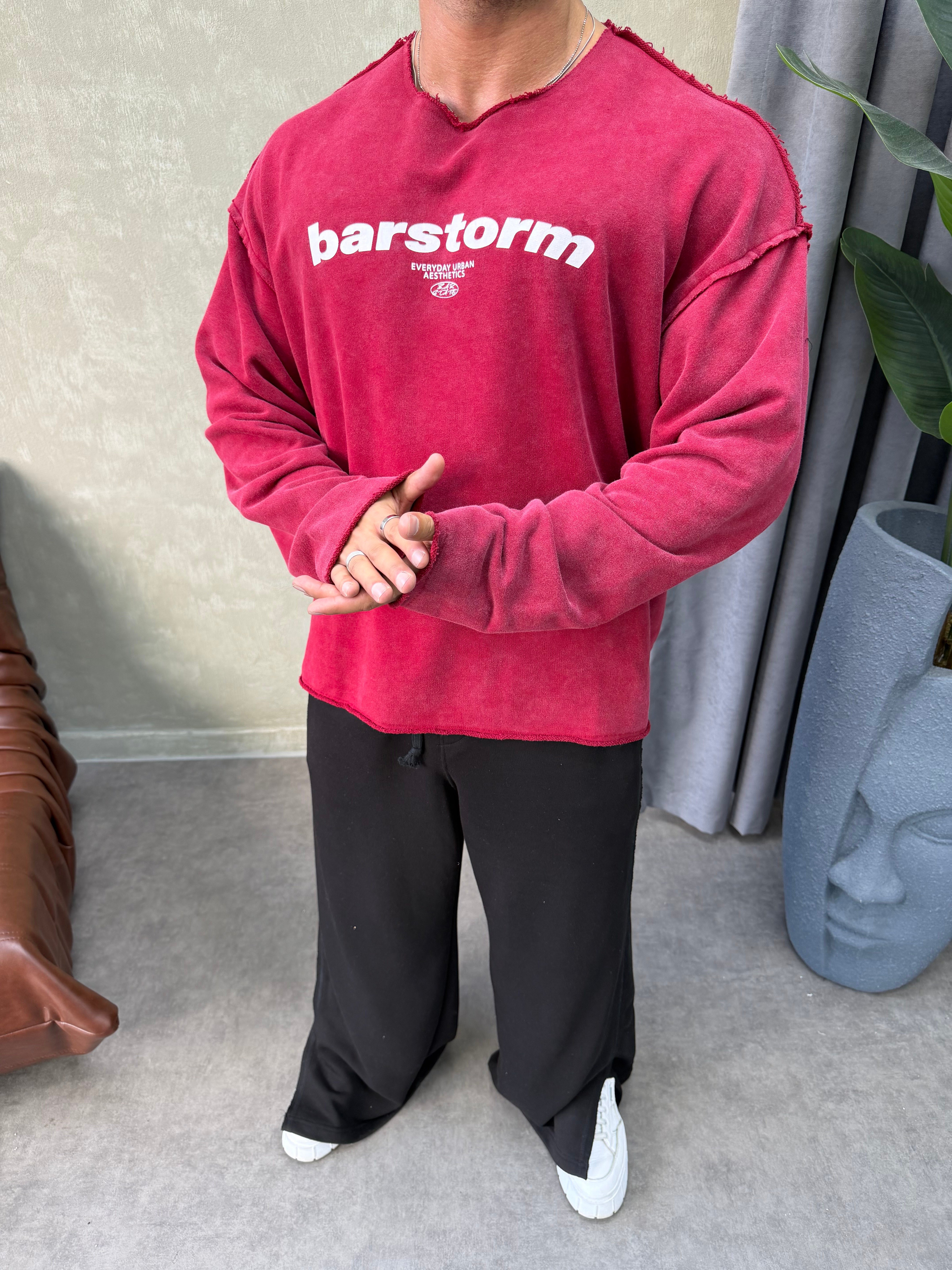 ÖZEL SERİ ÇİFT TARAFLI OVERSIZE SWEAT BORDO