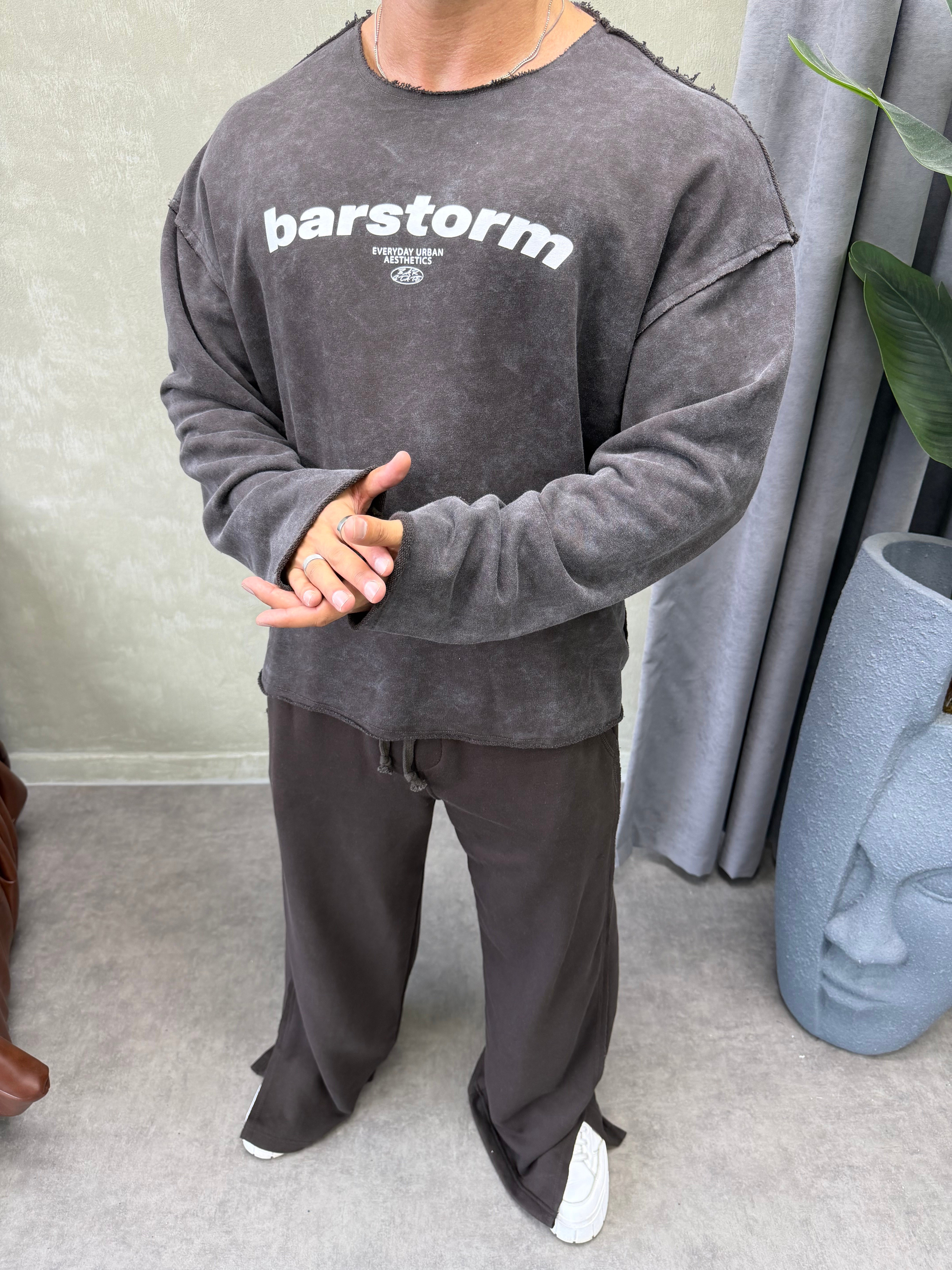 ÖZEL SERİ ÇİFT TARAFLI OVERSIZE SWEAT KAHVERENGİ
