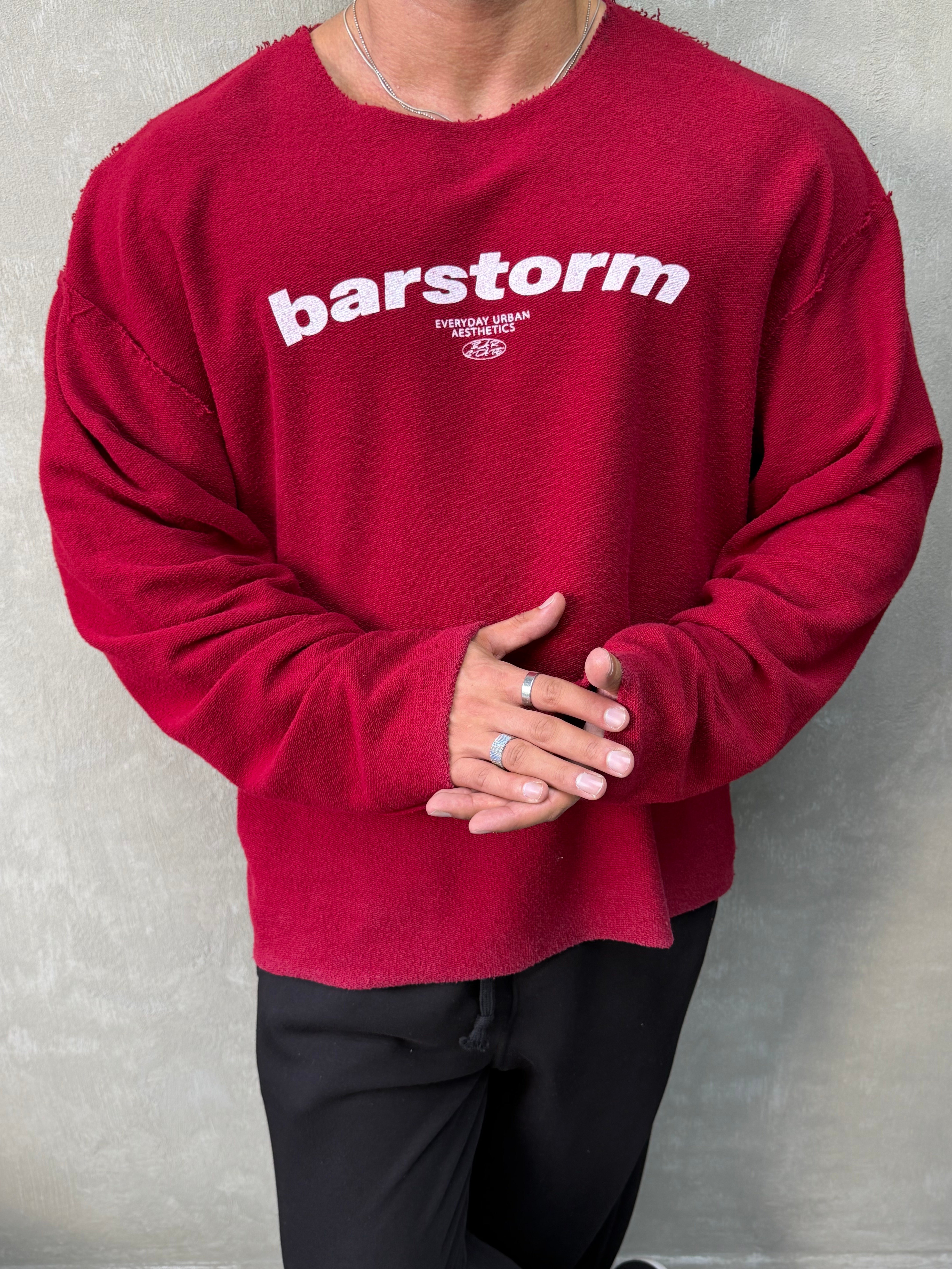 ÖZEL SERİ ÇİFT TARAFLI OVERSIZE SWEAT BORDO