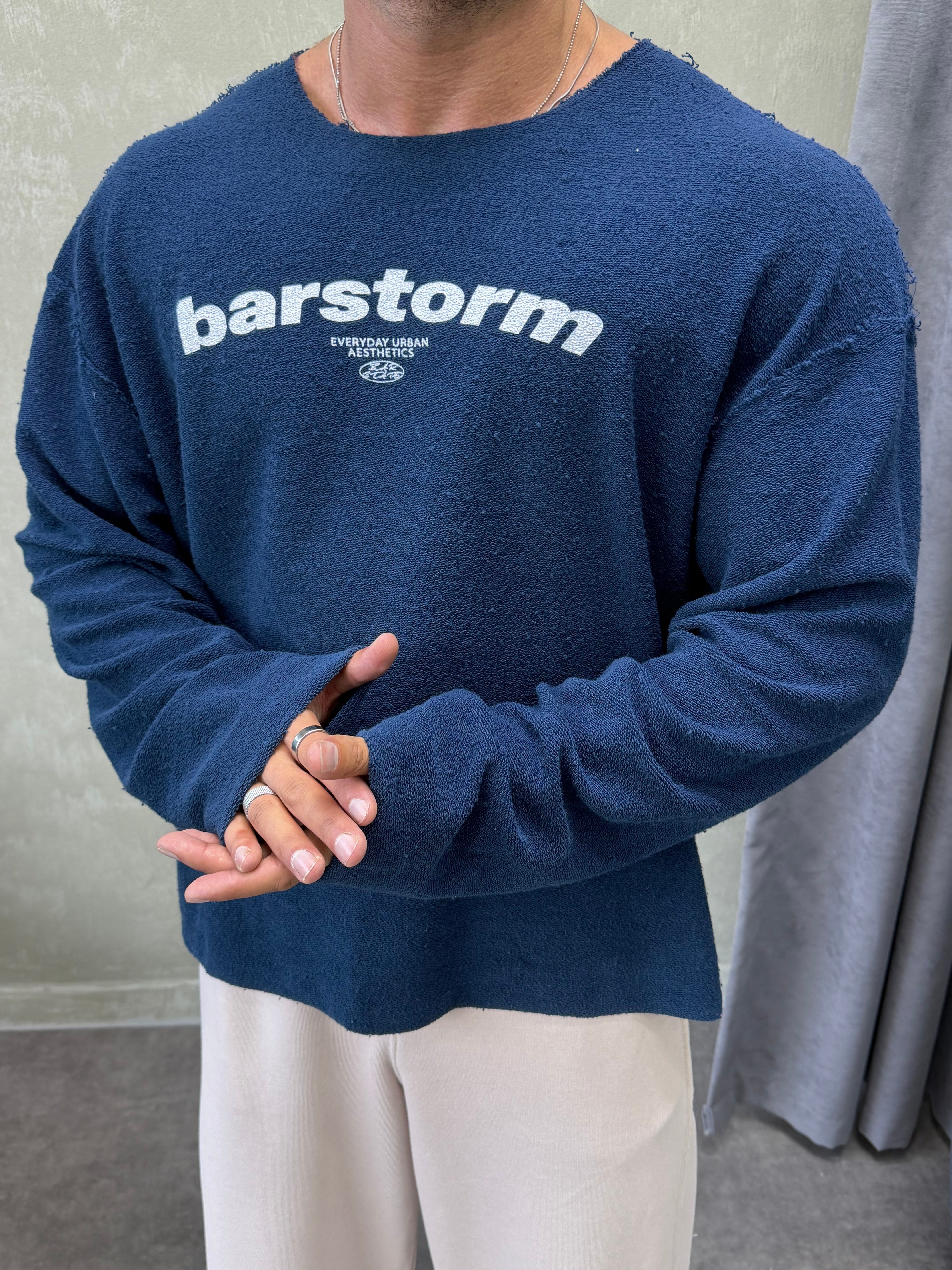 ÖZEL SERİ ÇİFT TARAFLI OVERSIZE SWEAT LACİVERT