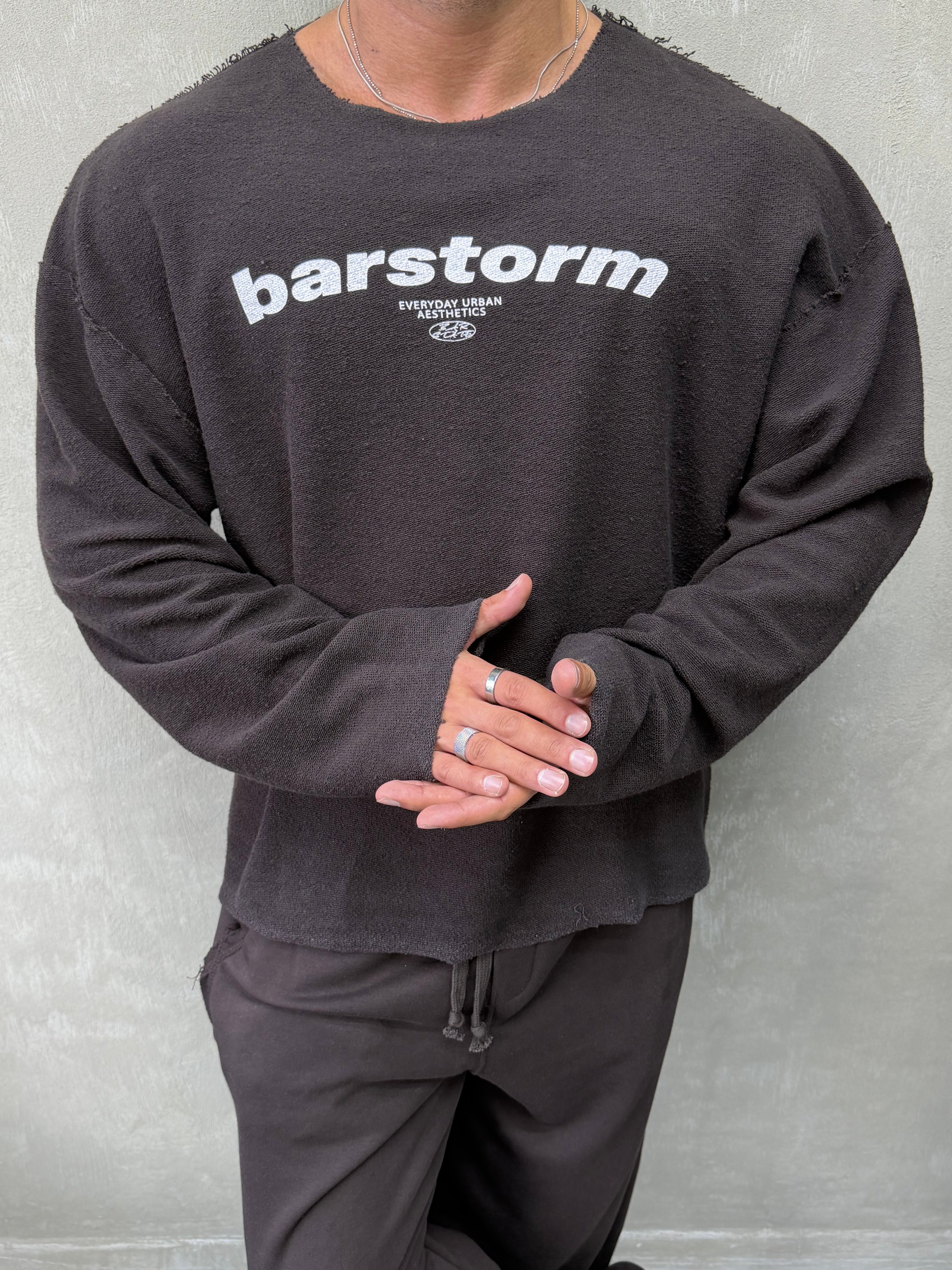 ÖZEL SERİ ÇİFT TARAFLI OVERSIZE SWEAT KAHVERENGİ