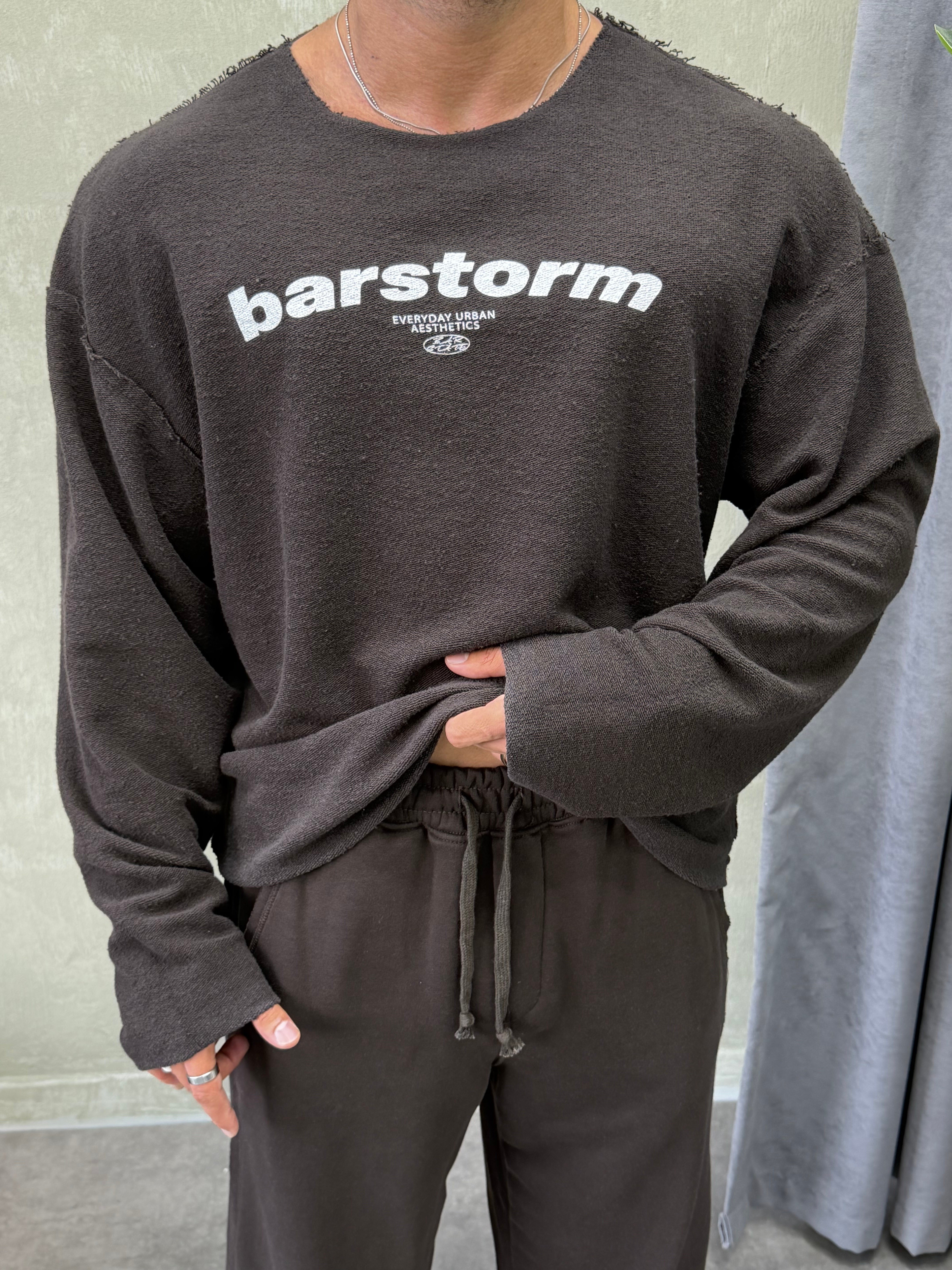 ÖZEL SERİ ÇİFT TARAFLI OVERSIZE SWEAT KAHVERENGİ