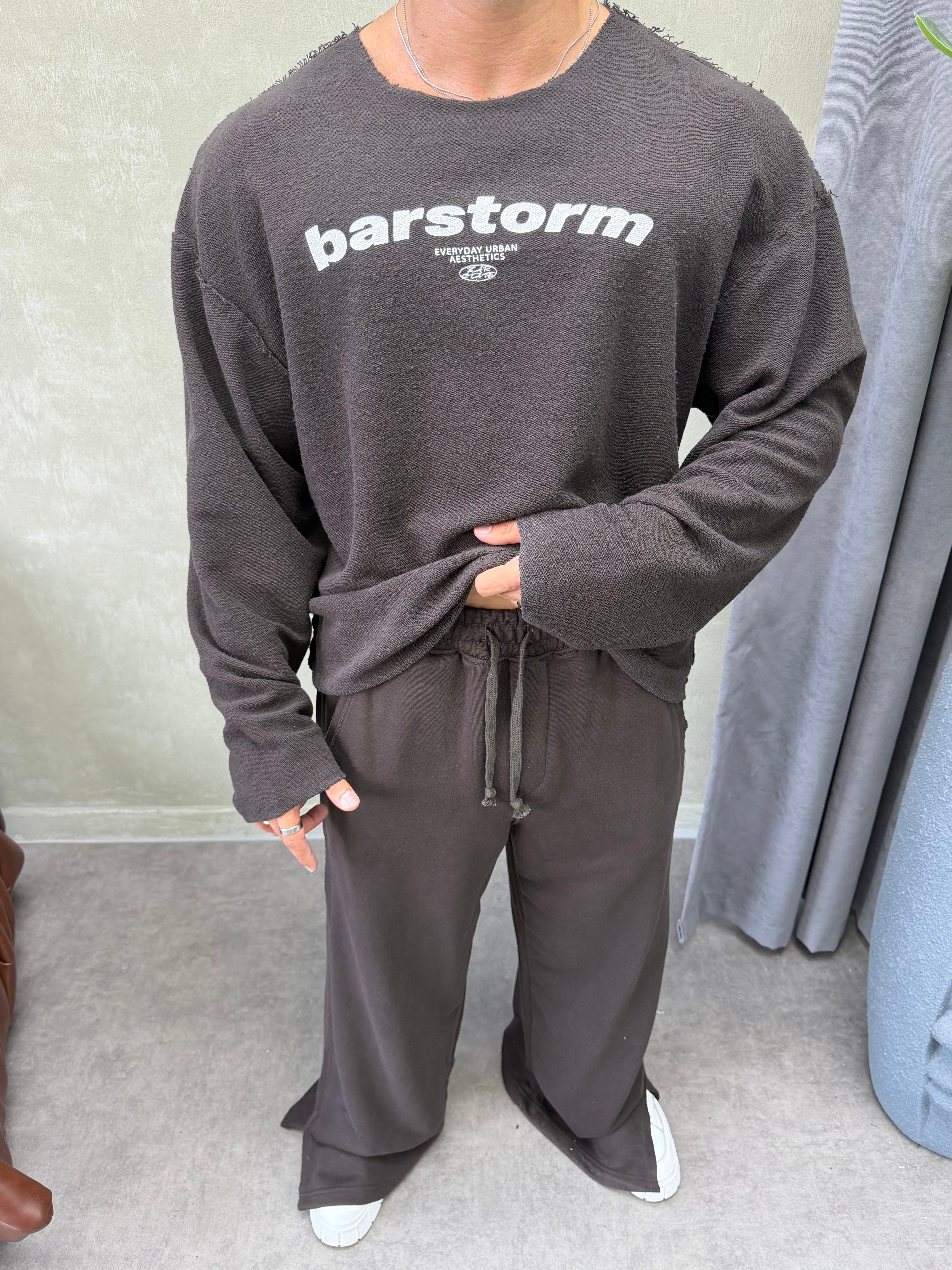 ÖZEL SERİ ÇİFT TARAFLI OVERSIZE SWEAT KAHVERENGİ