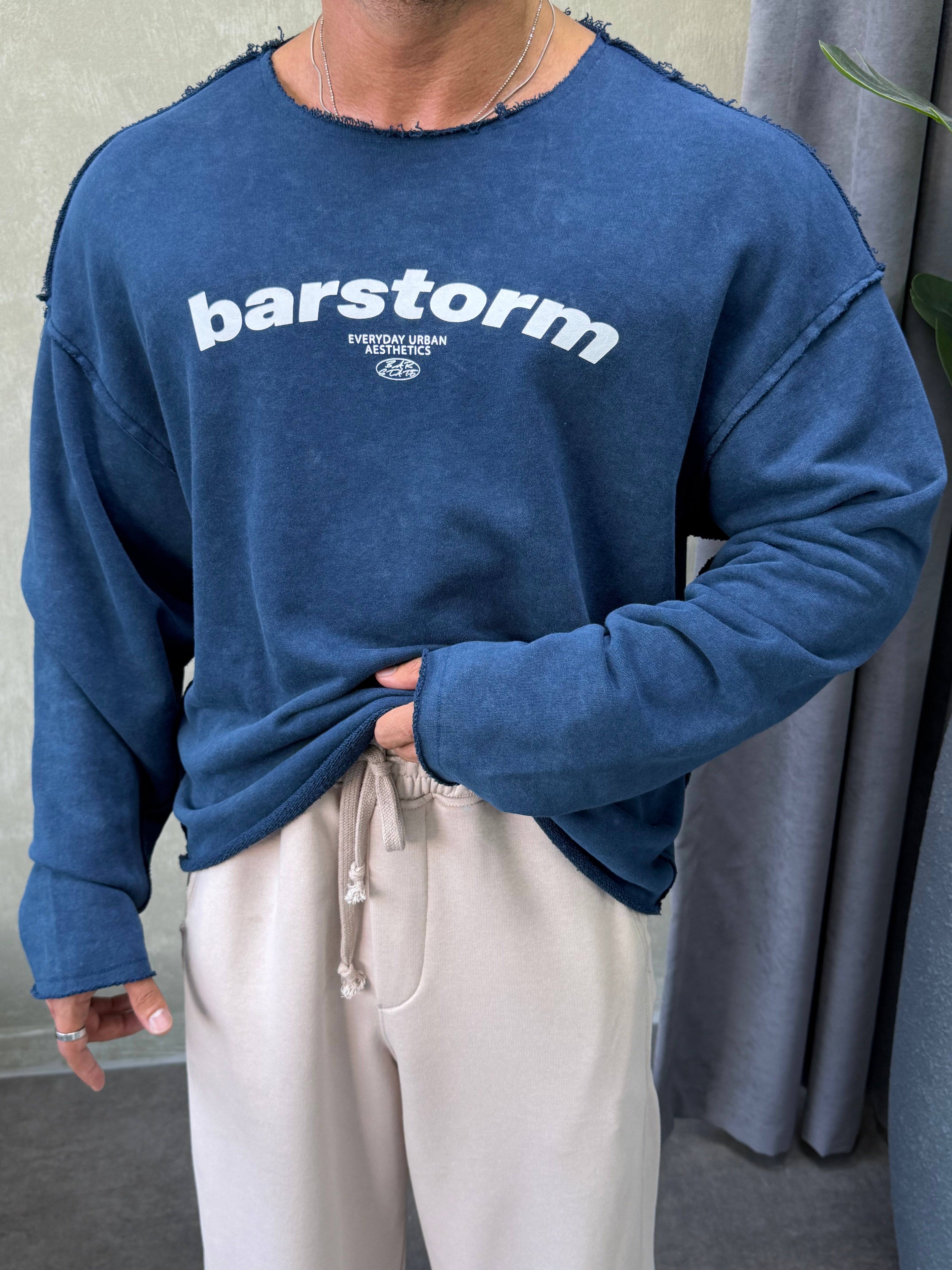 ÖZEL SERİ ÇİFT TARAFLI OVERSIZE SWEAT LACİVERT
