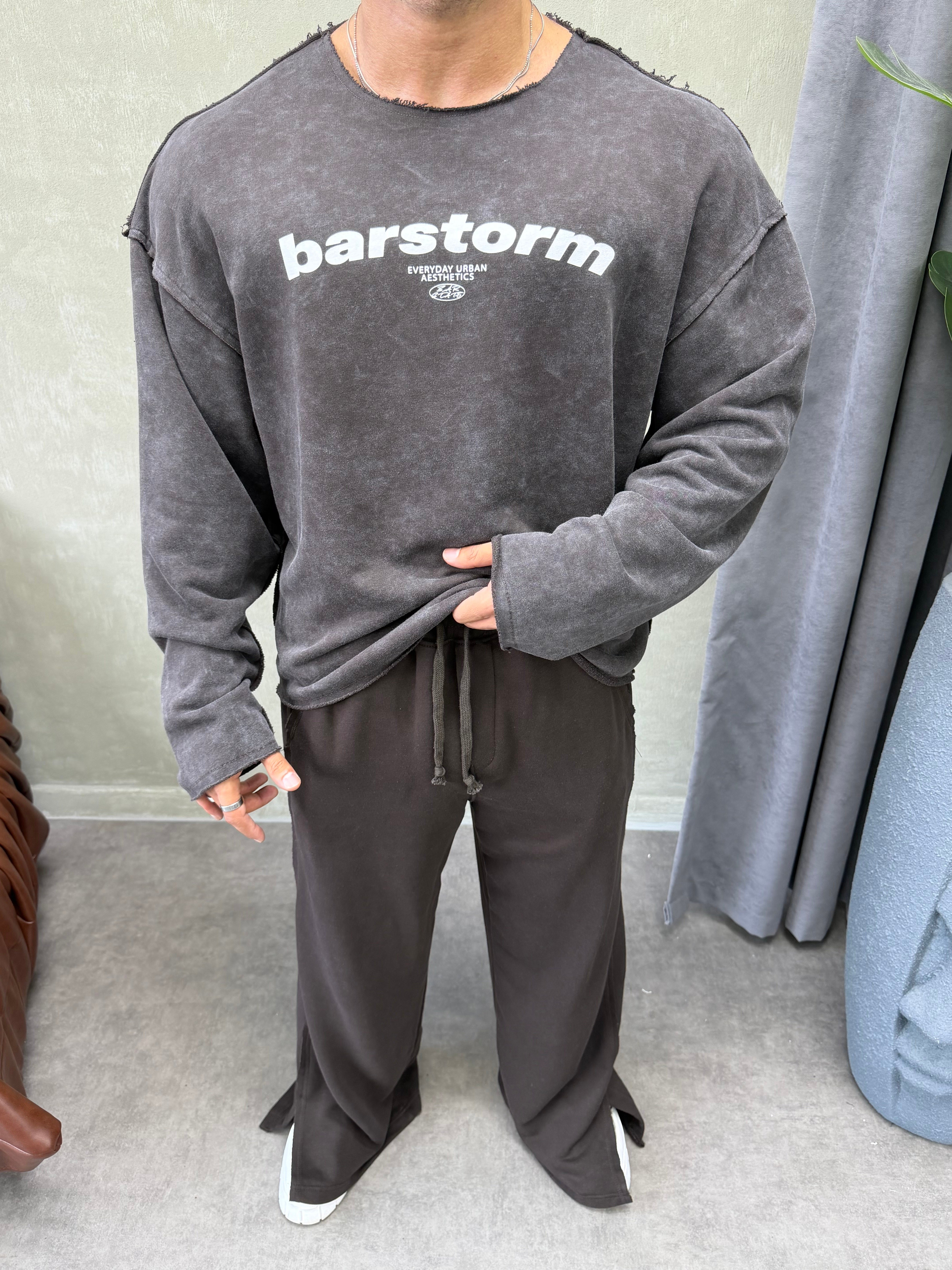 ÖZEL SERİ ÇİFT TARAFLI OVERSIZE SWEAT KAHVERENGİ