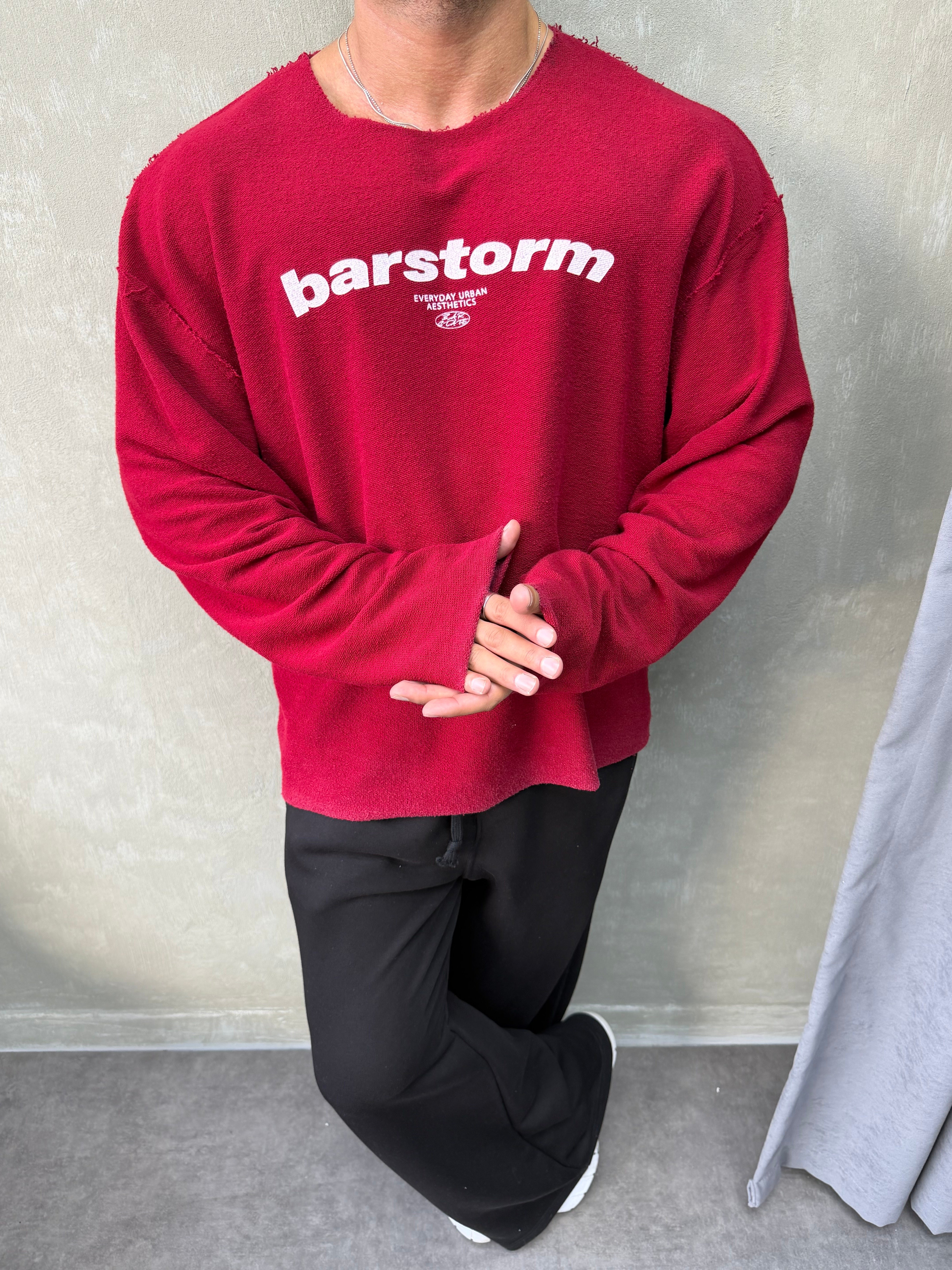 ÖZEL SERİ ÇİFT TARAFLI OVERSIZE SWEAT BORDO