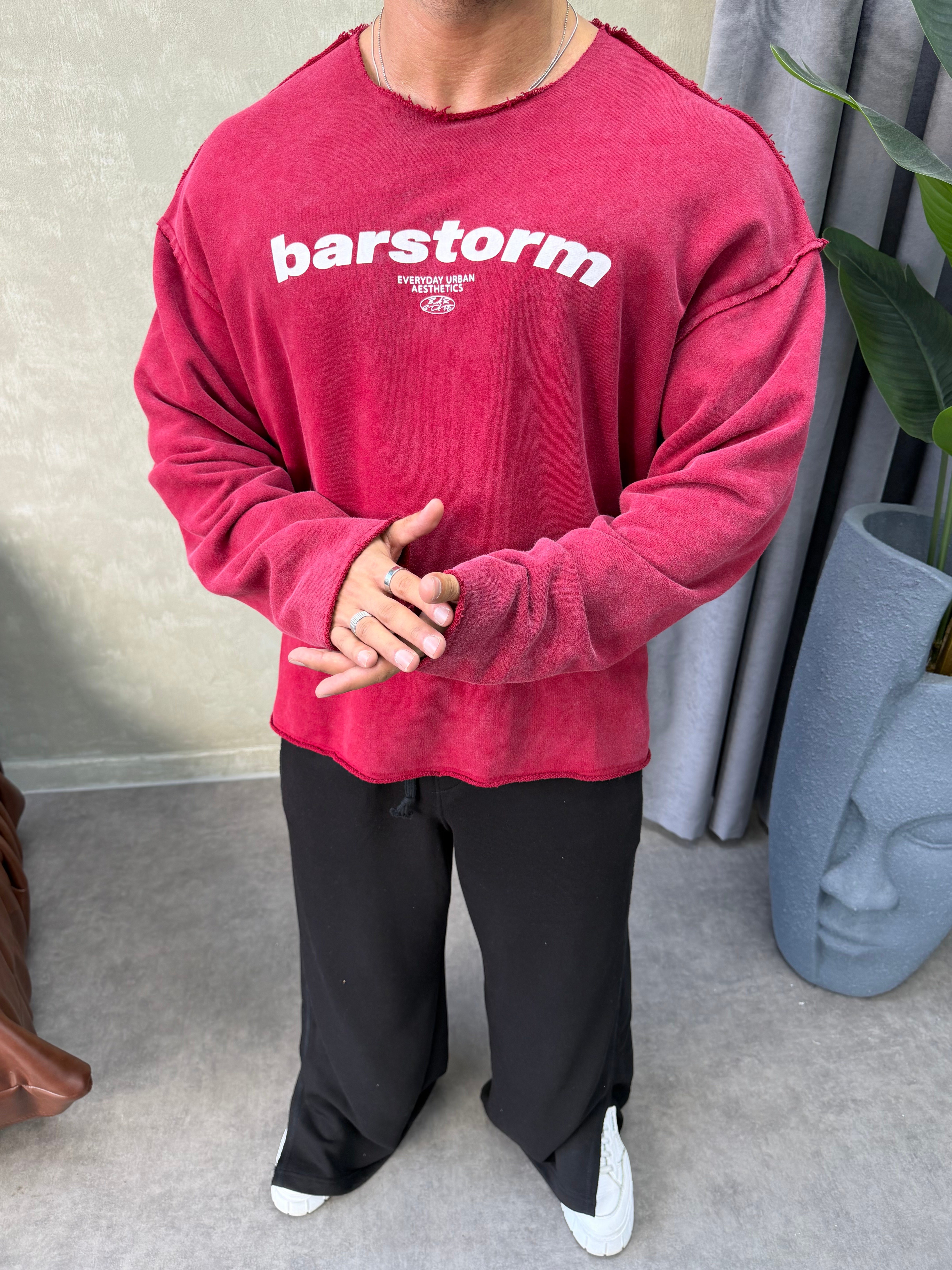 ÖZEL SERİ ÇİFT TARAFLI OVERSIZE SWEAT BORDO